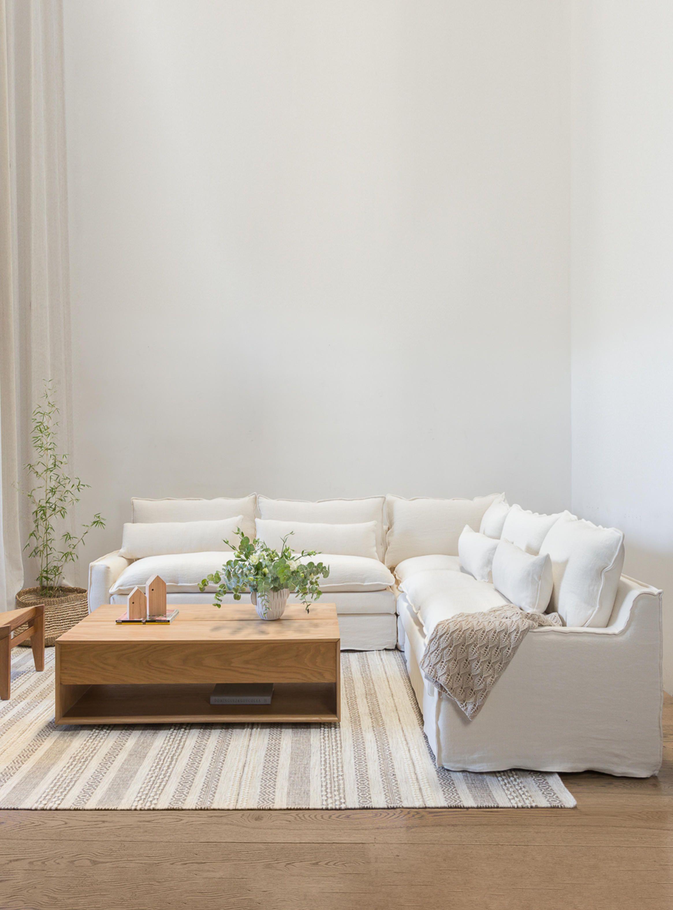 Sofa seccional Angostura Lino Blanco-1