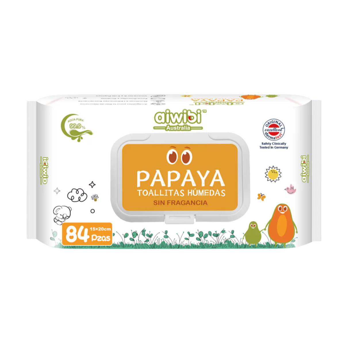 1 paquete de Toallitas Aiwibi Con Fibra De Papaya 84 Unidades -0