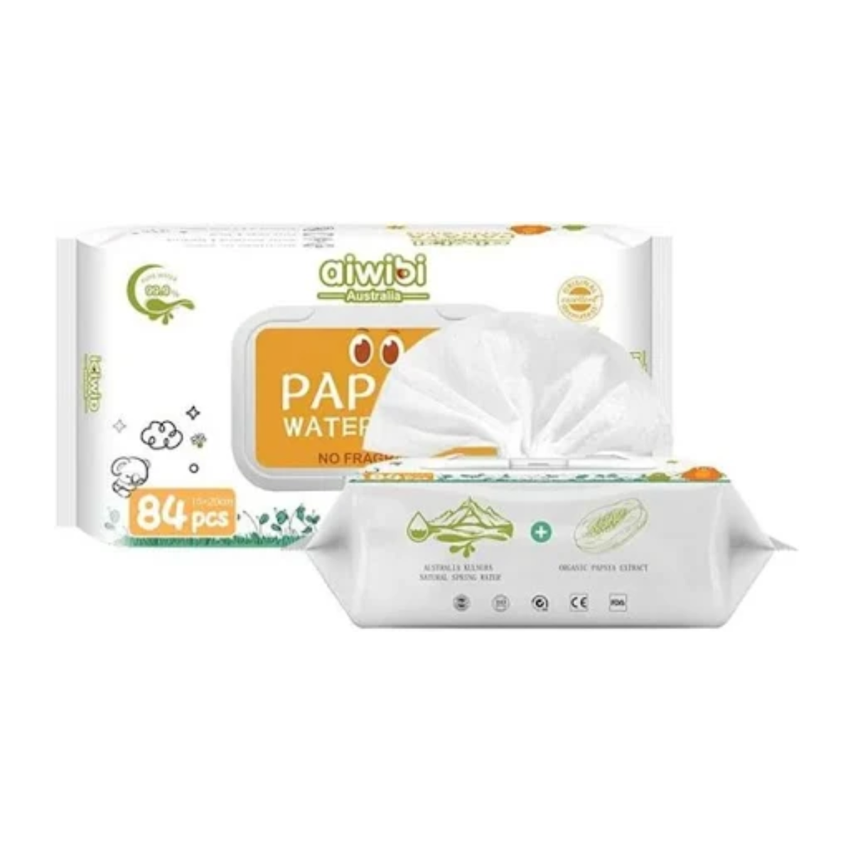 1 paquete de Toallitas Aiwibi Con Fibra De Papaya 84 Unidades -1