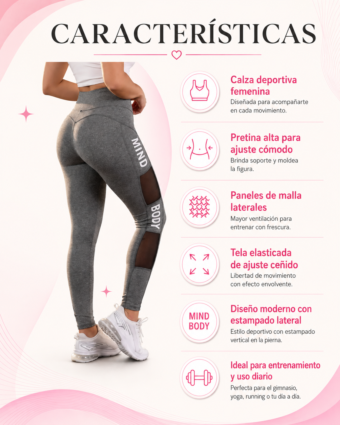 Calza Deportiva Mujer Levanta Cola Push Up Tiro Alto Minbody-1