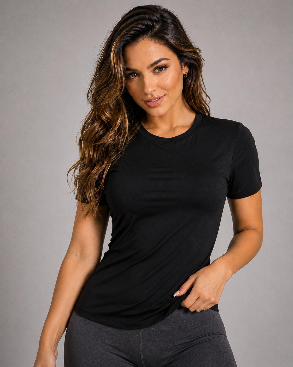 Polera Deportiva Mujer Elasticada Manga Corta Seamless Gym-2