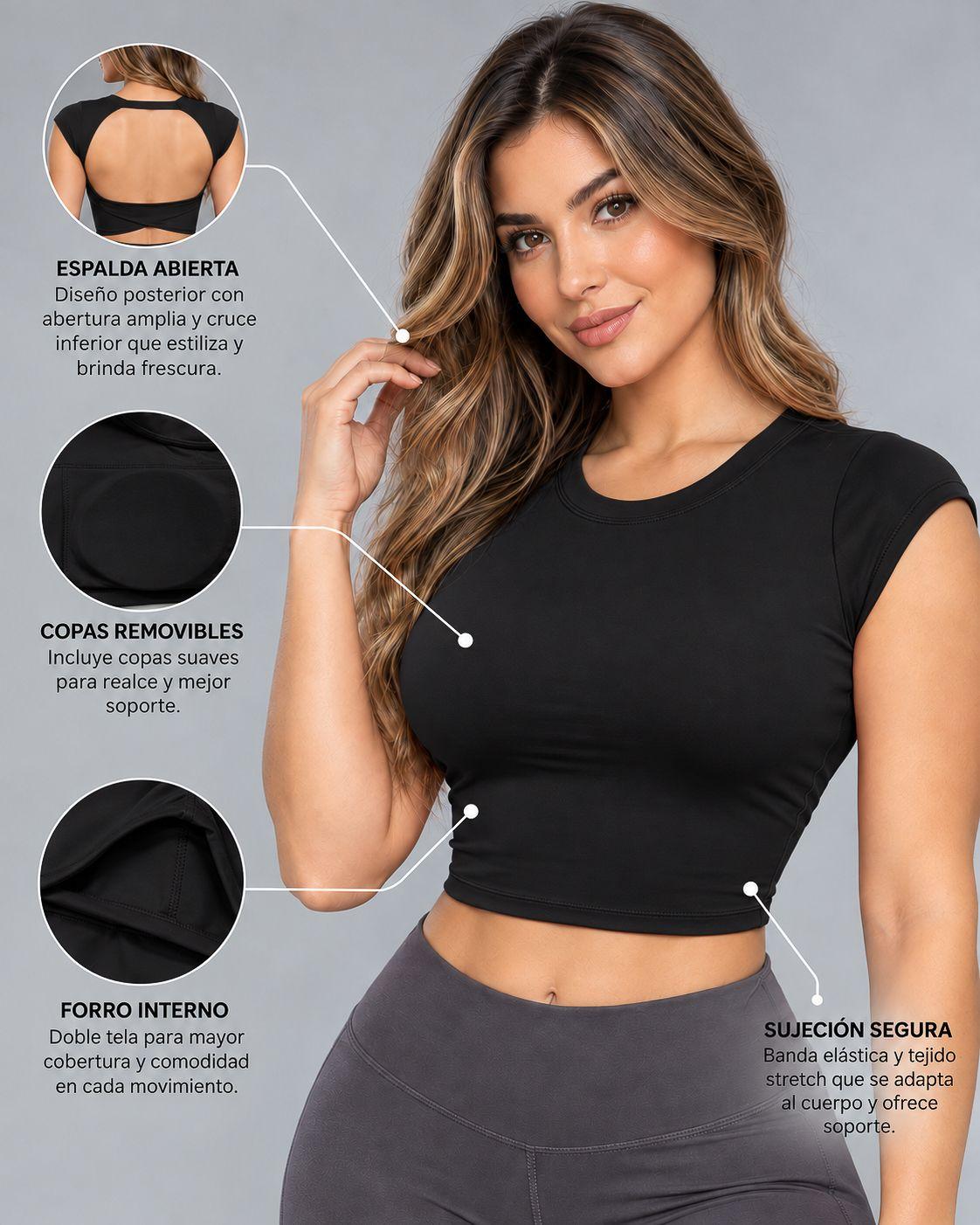 Top Deportivo Mujer Espalda Abierta Crop Gym Yoga-3