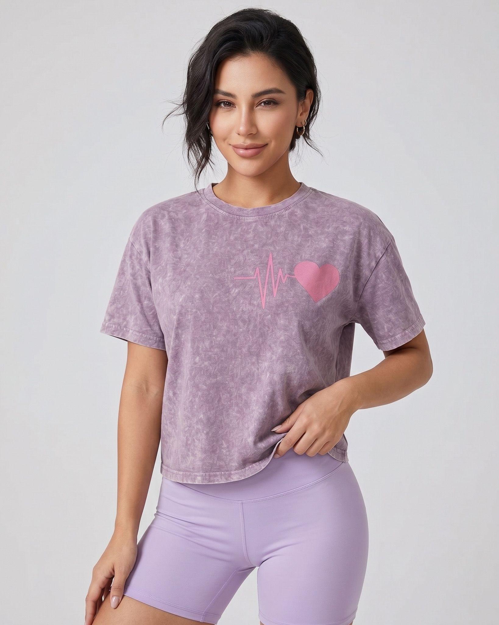 Polera Mujer Corazón Retro Gym - Ultra Suave Training-2