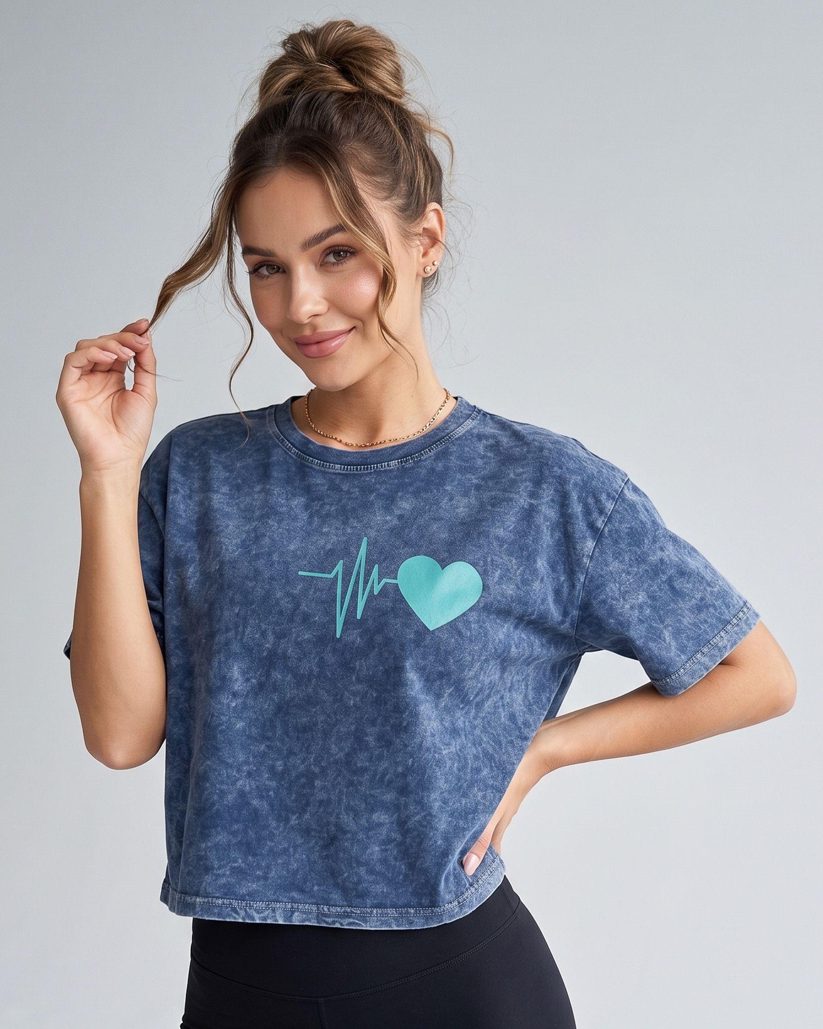 Polera Mujer Corazón Retro Gym - Ultra Suave Training-0