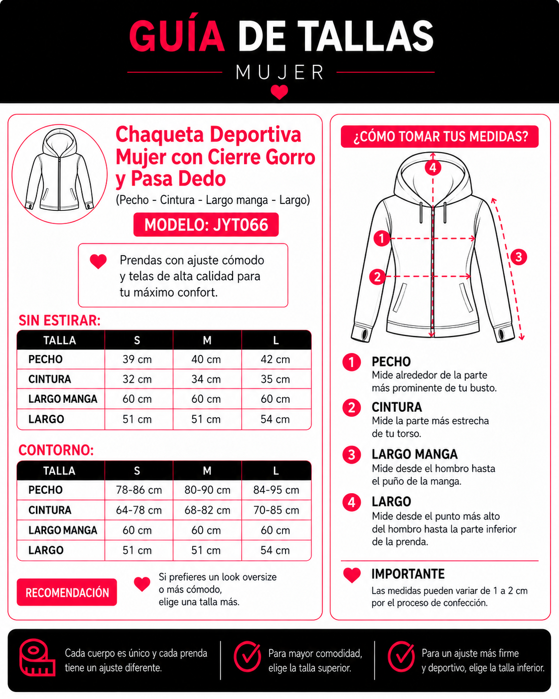 Chaqueta Deportiva Mujer con Cierre Gorro y Pasa Dedo-4