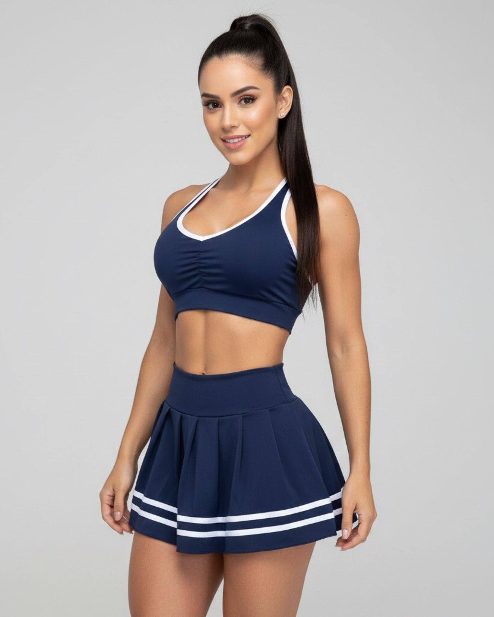 Conjunto Deportivo Peto y Falda Short con Lineas Chic-1