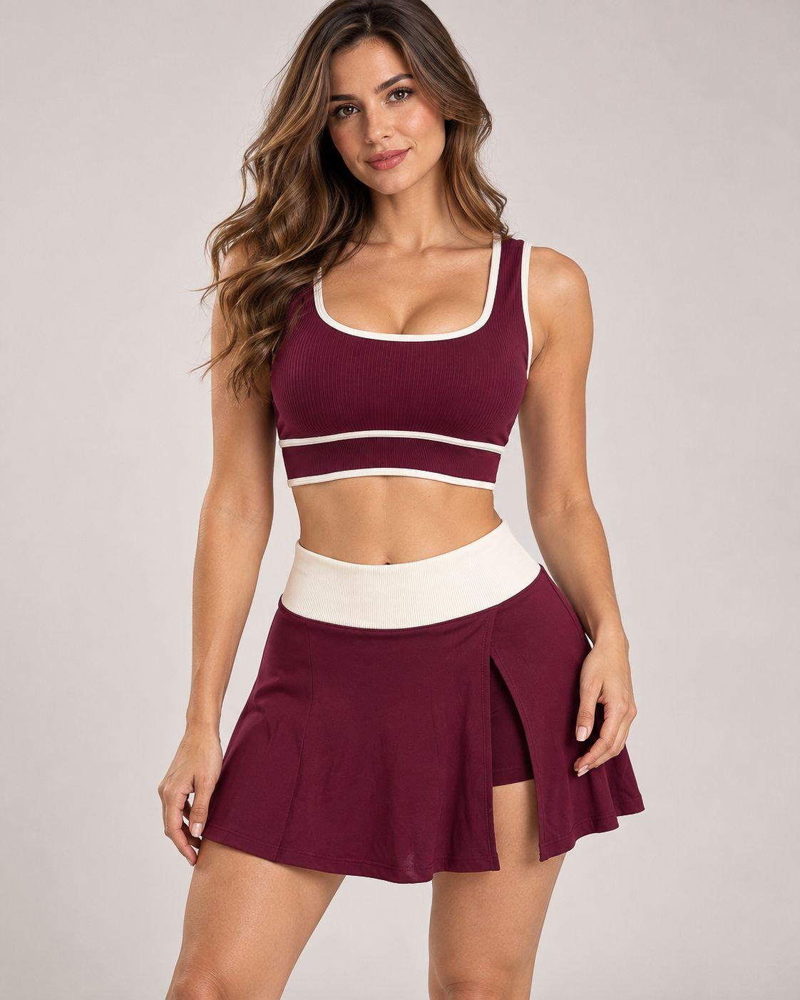 Conjunto Deportivo Mujer Top Peto y Falda Short Tenis Padel-0