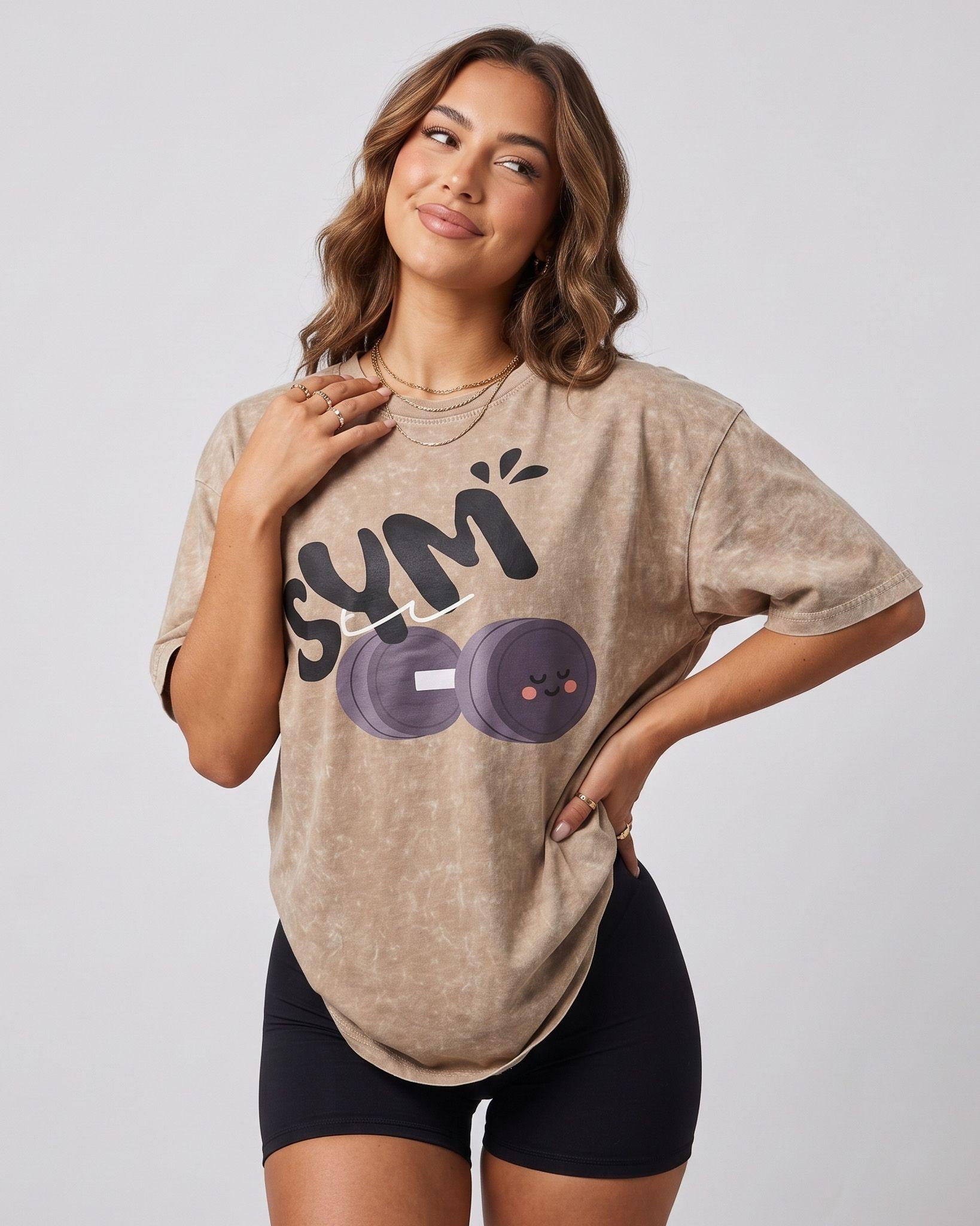 Polera Gym Oversize Mujer - Look Retro & Suave Prelavada-0
