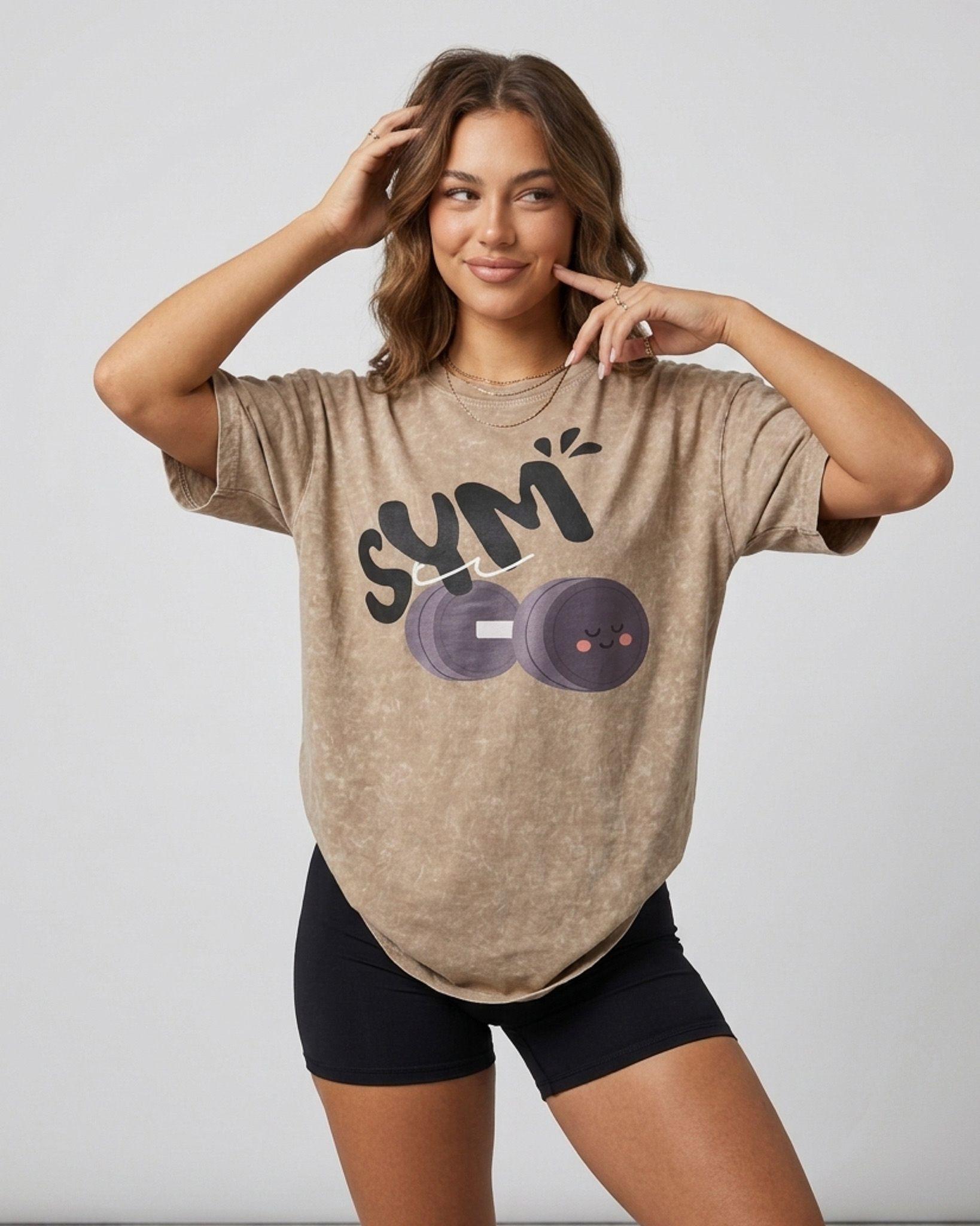 Polera Gym Oversize Mujer - Look Retro & Suave Prelavada-1