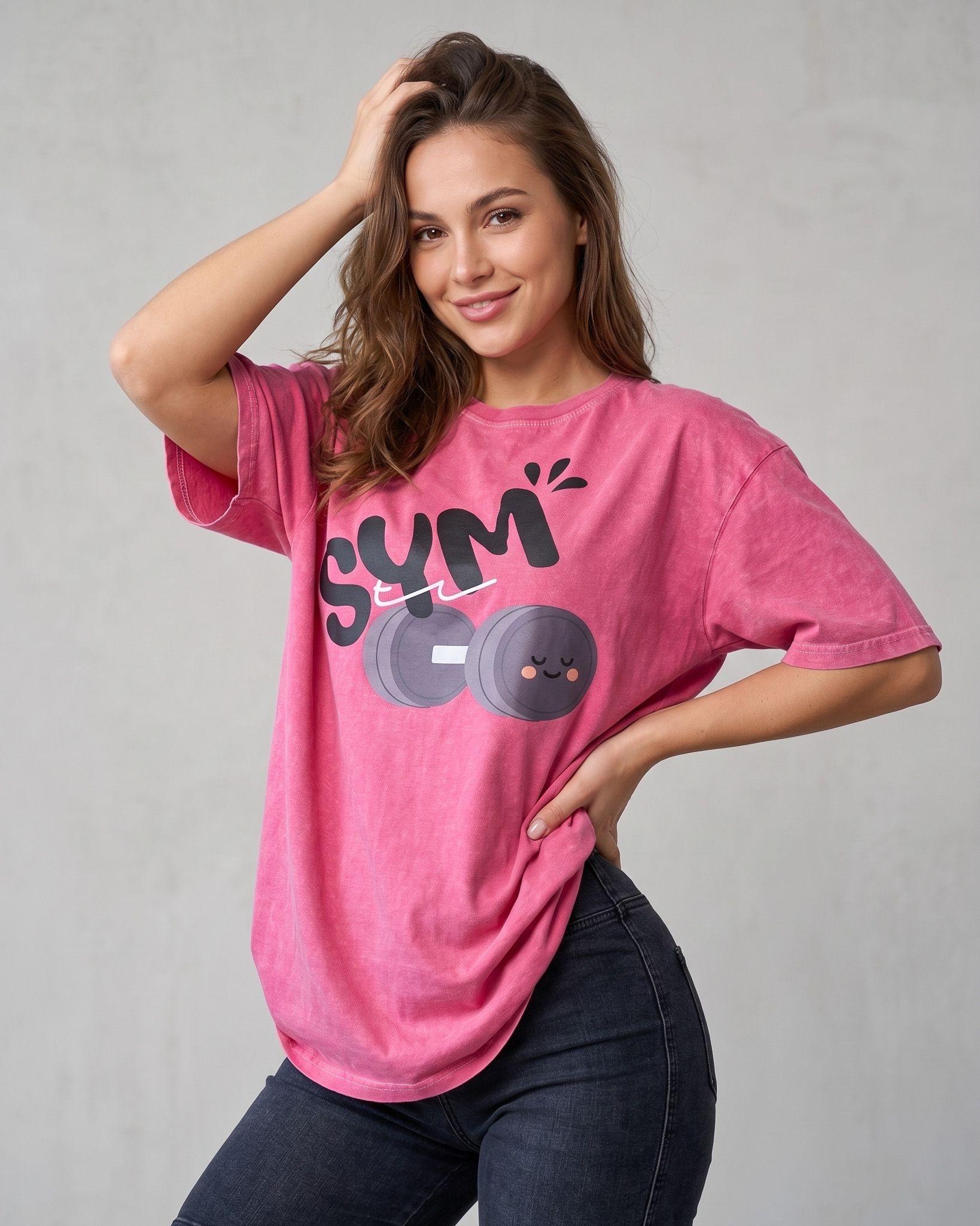 Polera Gym Oversize Mujer - Look Retro & Suave Prelavada-0