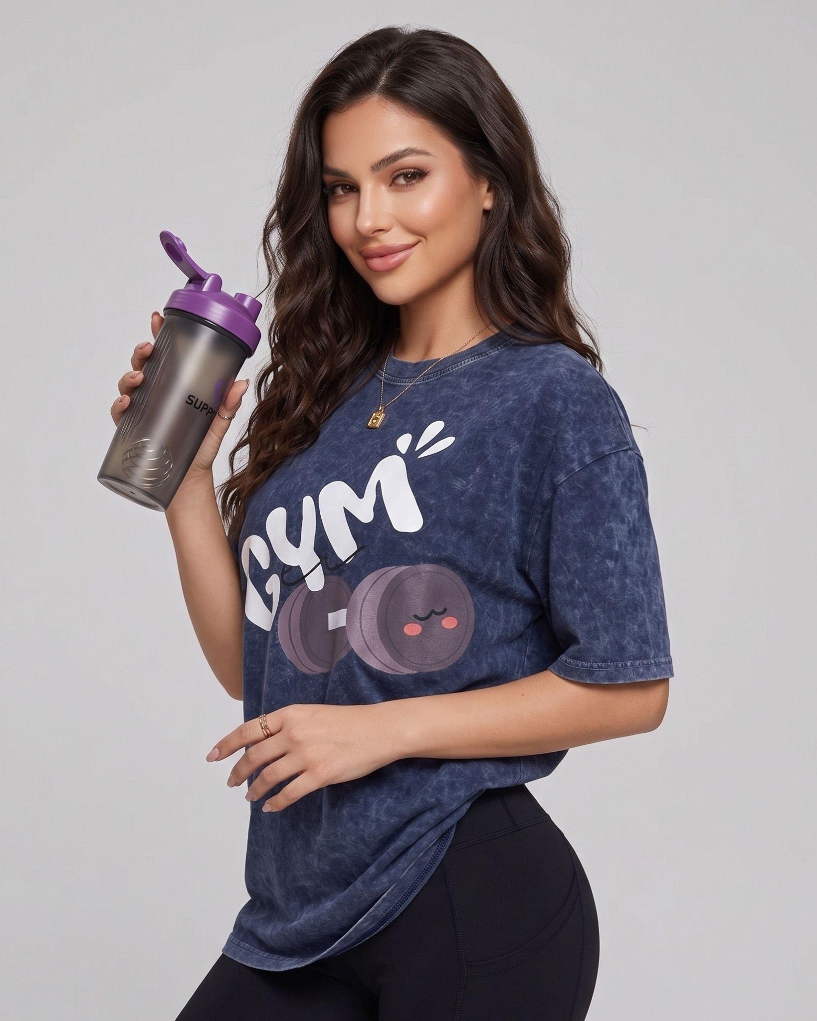 Polera Gym Oversize Mujer - Look Retro & Suave Prelavada-0