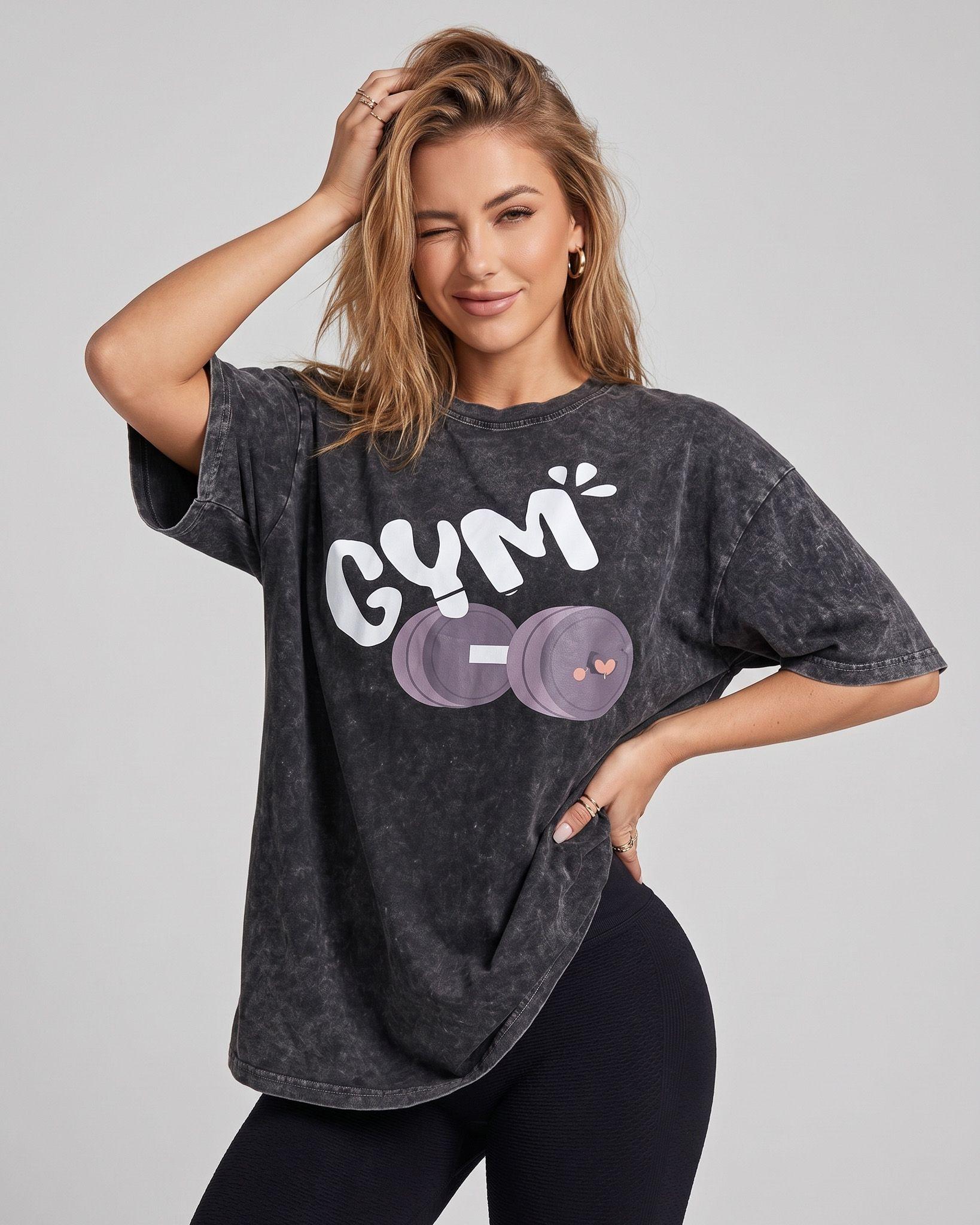Polera Gym Oversize Mujer - Look Retro & Suave Prelavada-0