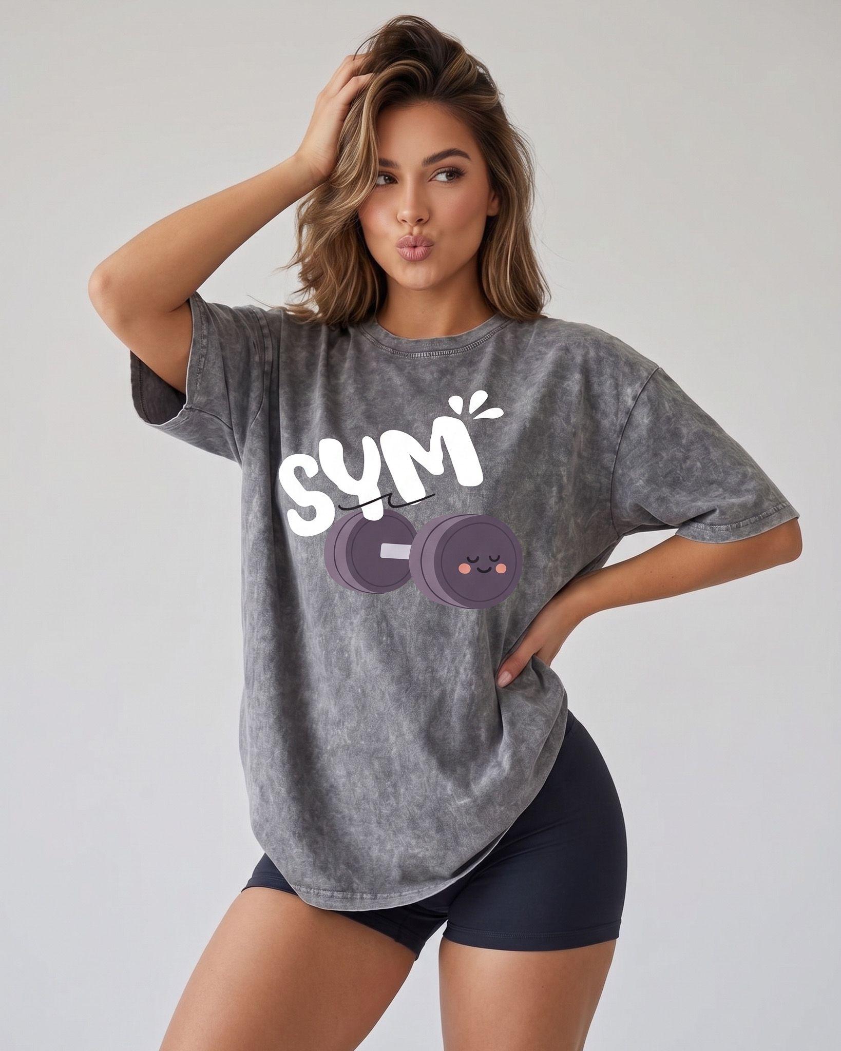 Polera Gym Oversize Mujer - Look Retro & Suave Prelavada-0