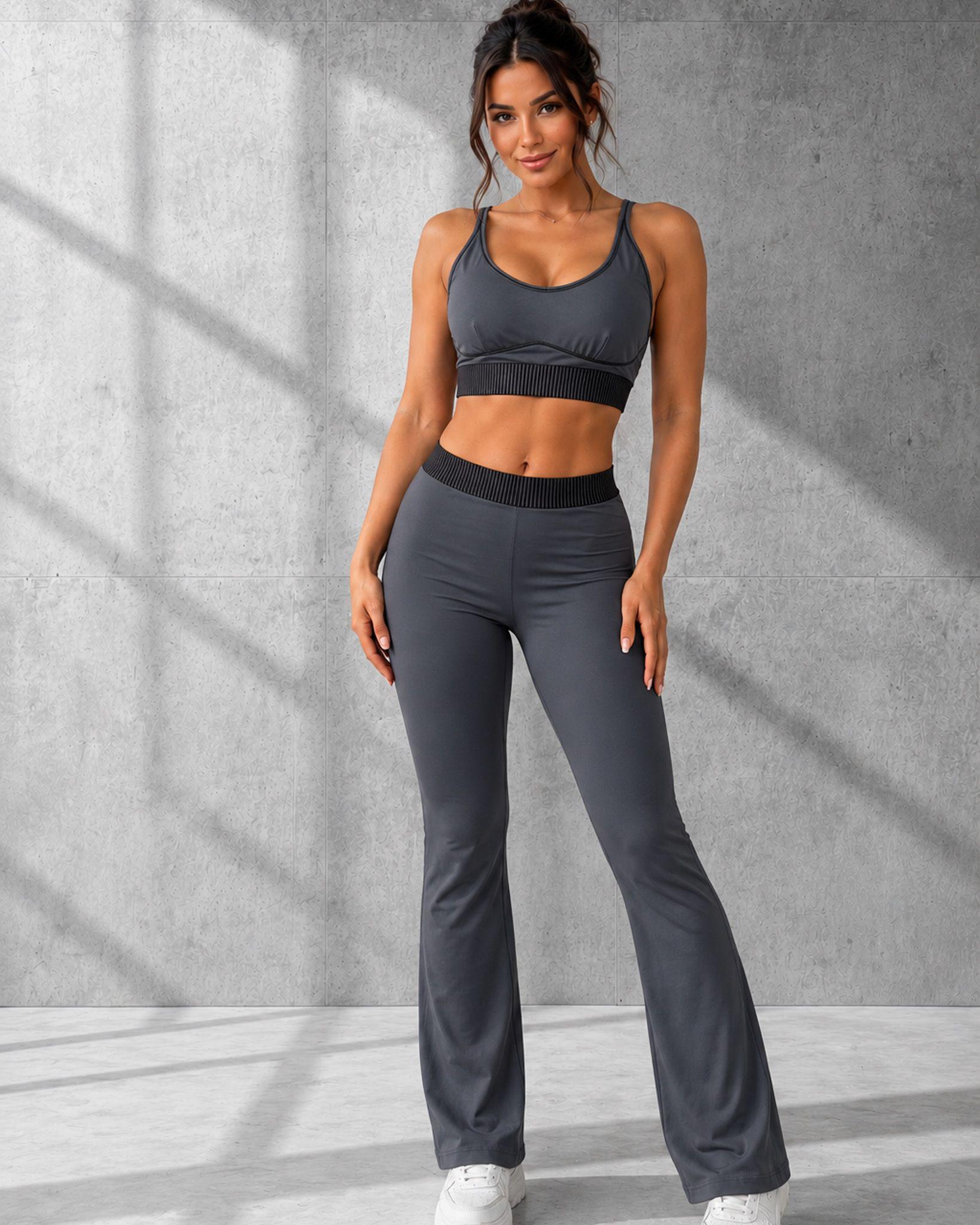 Conjunto Deportivo Mujer Calza Acampanada Y Peto Top-0
