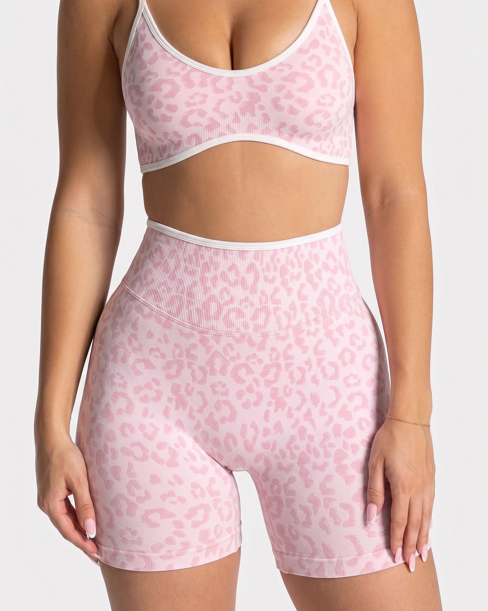 Conjunto Deportivo Animal Print Short Tiro Alto Y Top Mujer-1