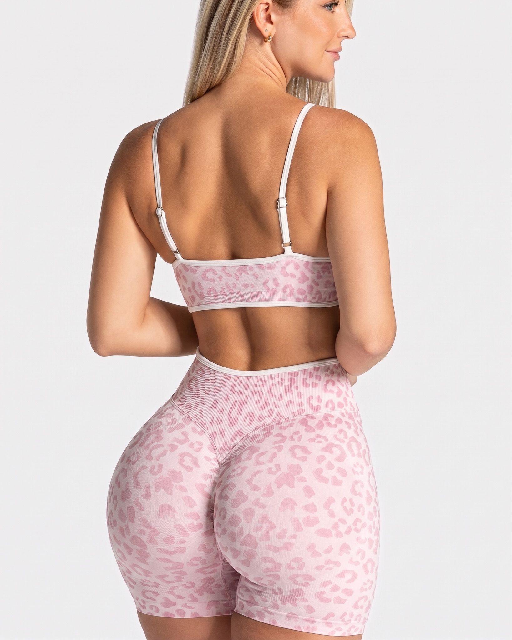 Conjunto Deportivo Animal Print Short Tiro Alto Y Top Mujer-2