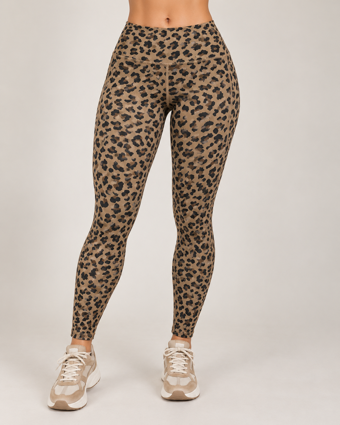 Calza Mujer Animal Print Pretina Alta Bolsillos Laterales-0