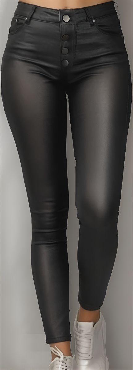 Pantalones De Eco Cuero / Tiro Alto-1