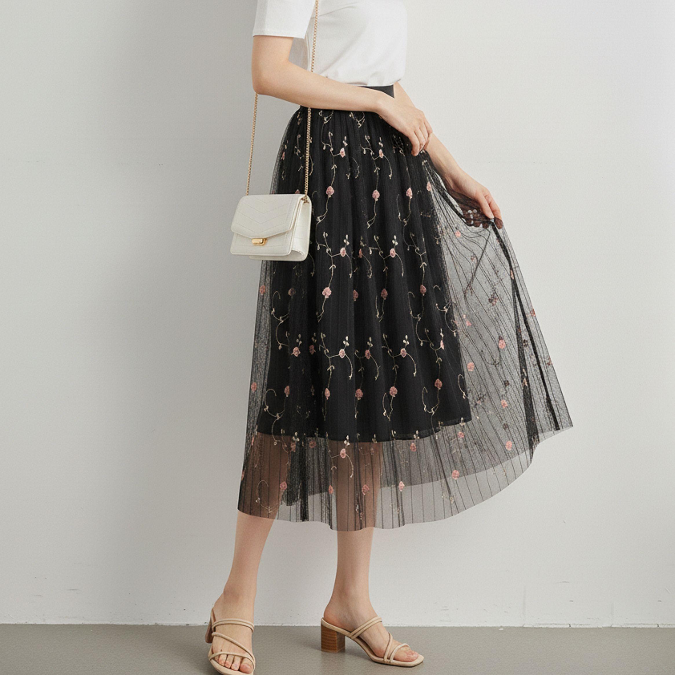 Maxifalda Diseño Plumas Para Mujer Tendencia 2022-2