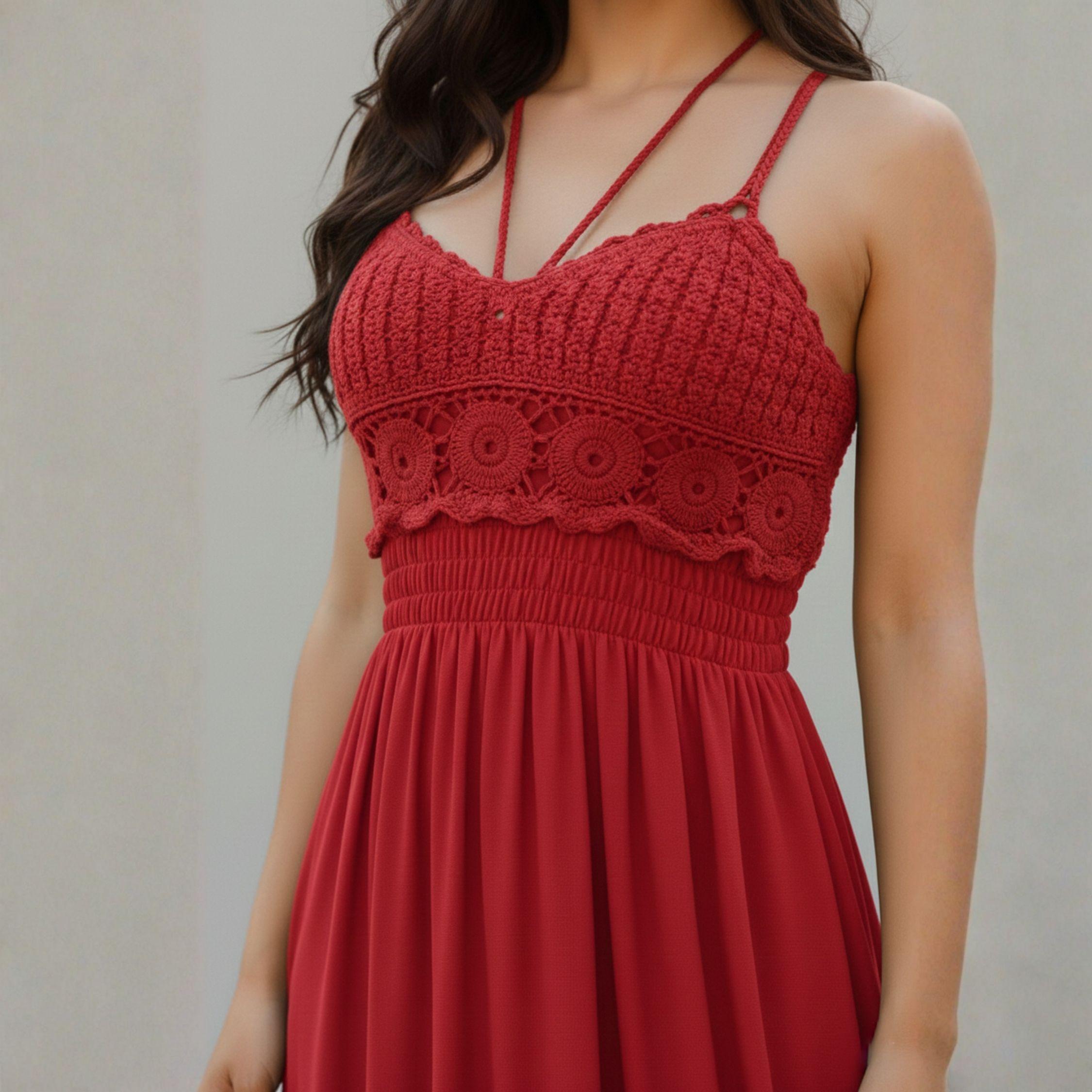 Vestido Crochet Camlu Mujer Elegante-2