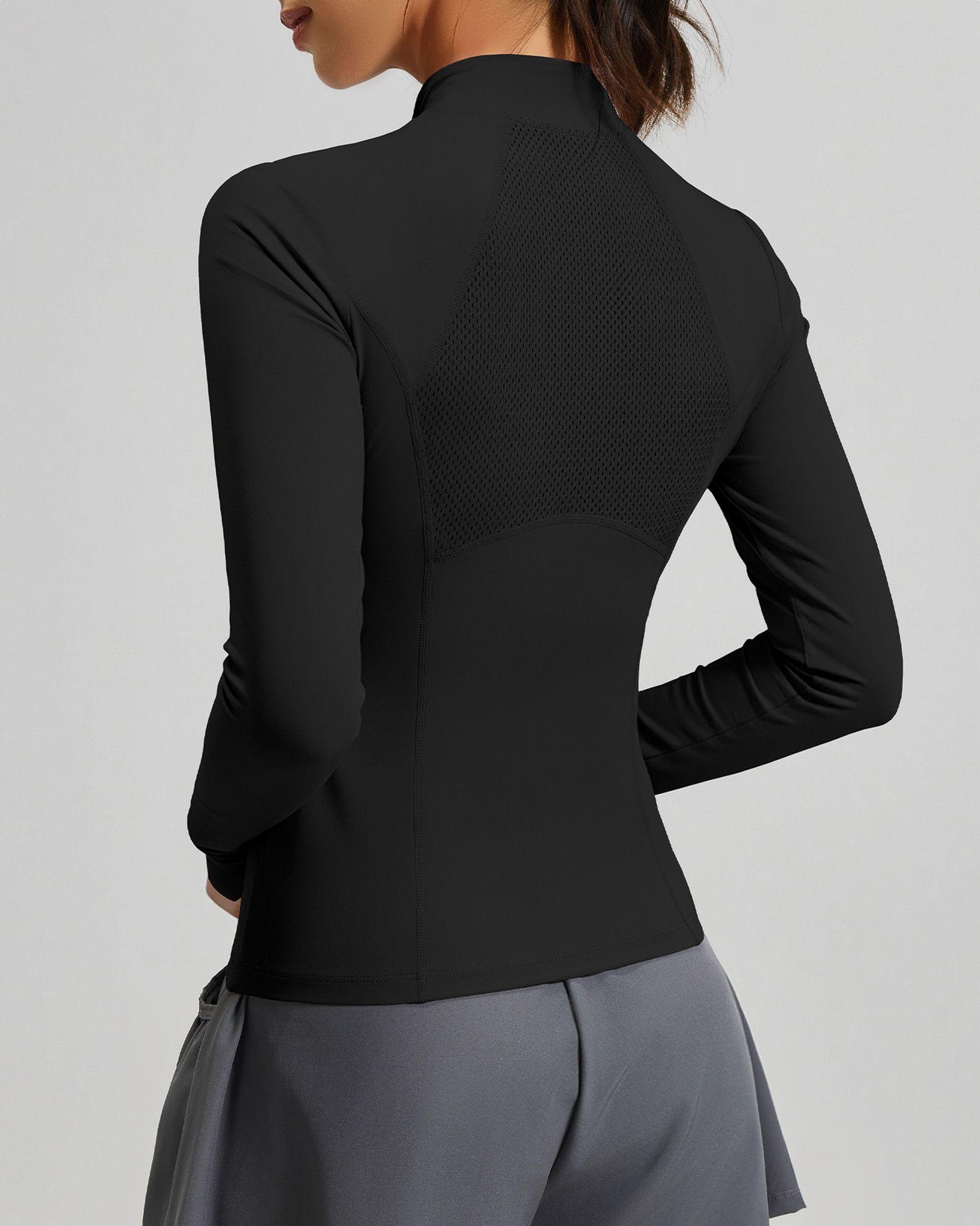 Polera Dry Fit Pro: Medio Cierre, Manga Larga y Calce Slim-1