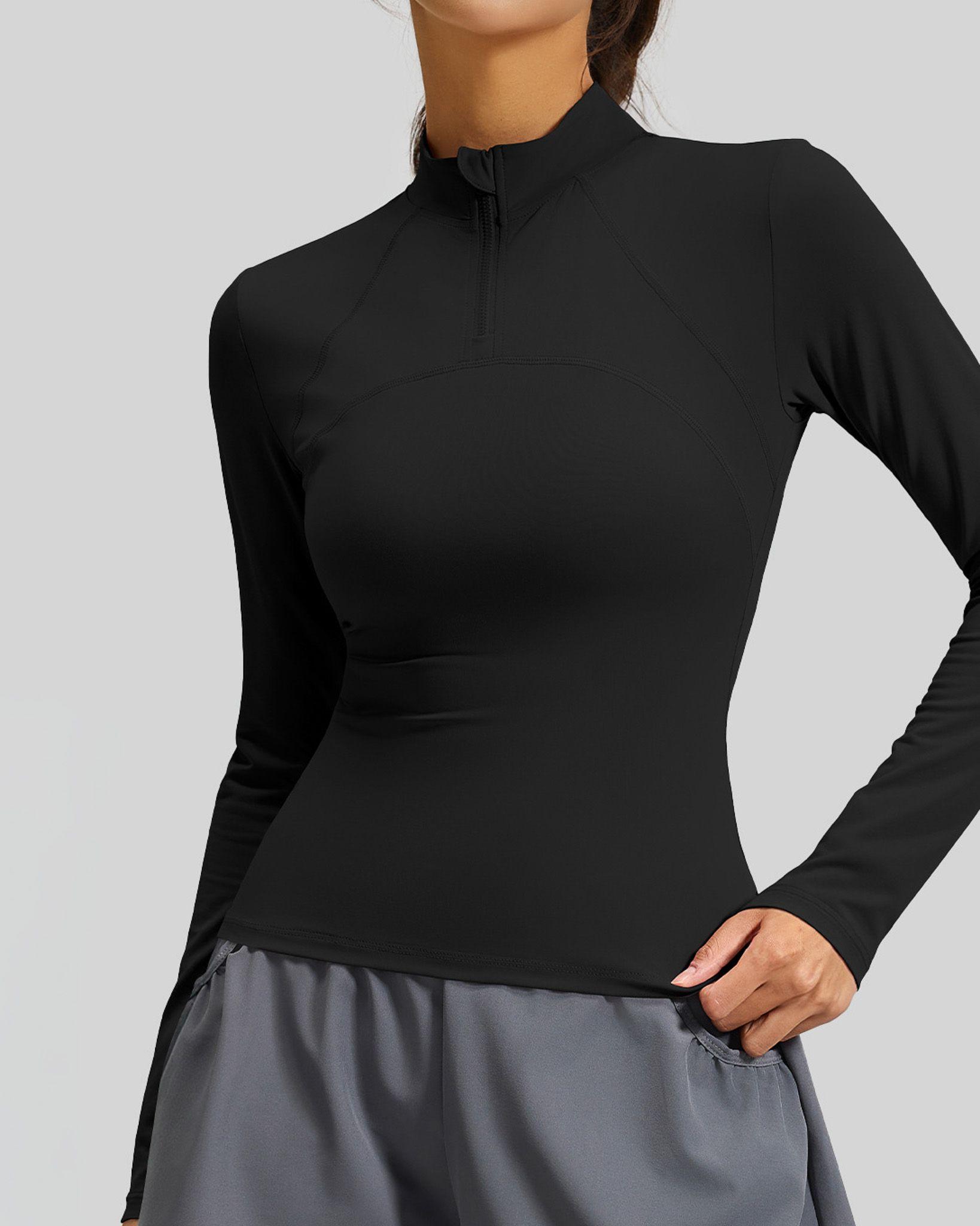 Polera Dry Fit Pro: Medio Cierre, Manga Larga y Calce Slim-2