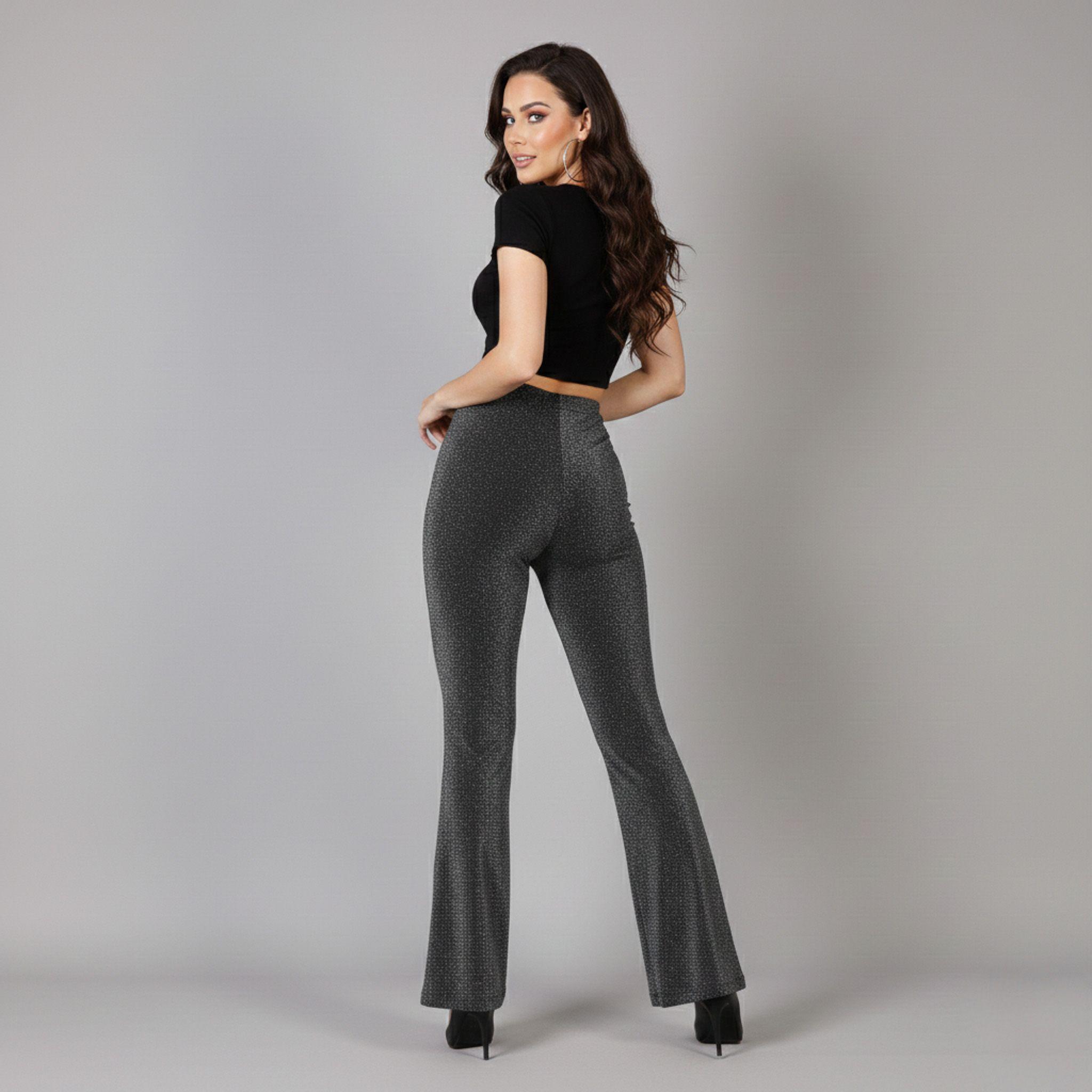 Pantalon Palazzo Elasticado y Brilloso Tendencia Biribum-2