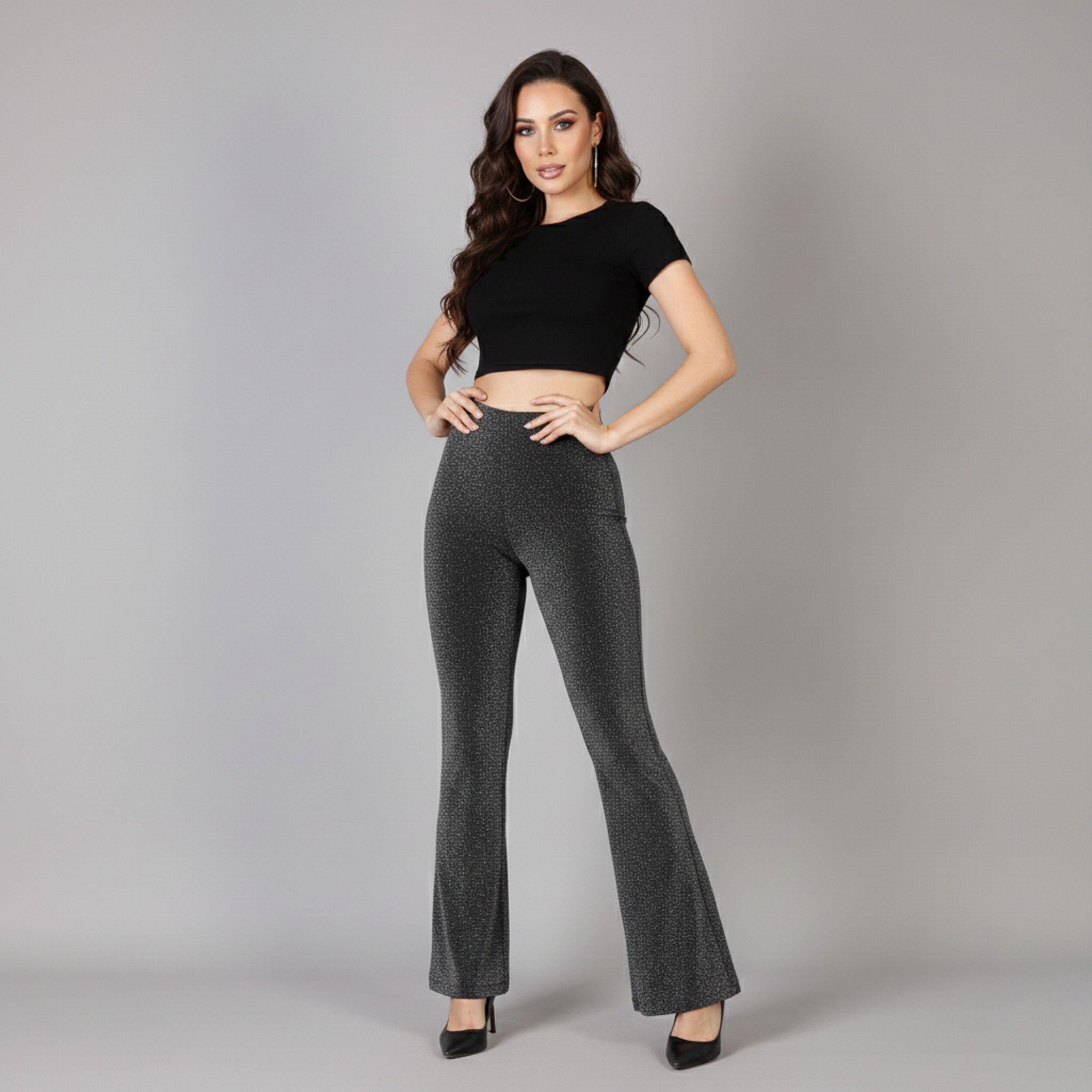 Pantalon Palazzo Elasticado y Brilloso Tendencia Biribum-3
