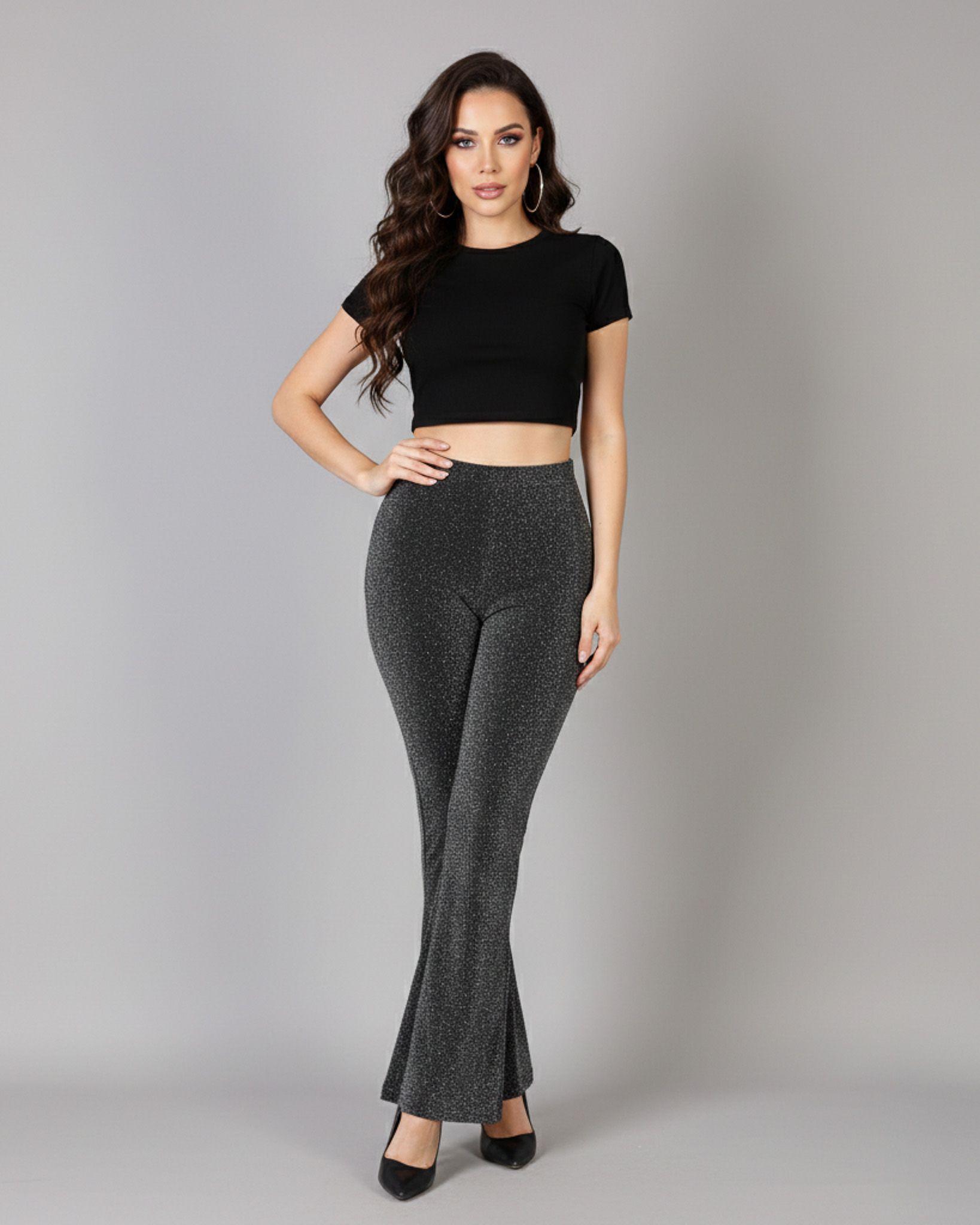 Pantalon Palazzo Elasticado y Brilloso Tendencia Biribum-2