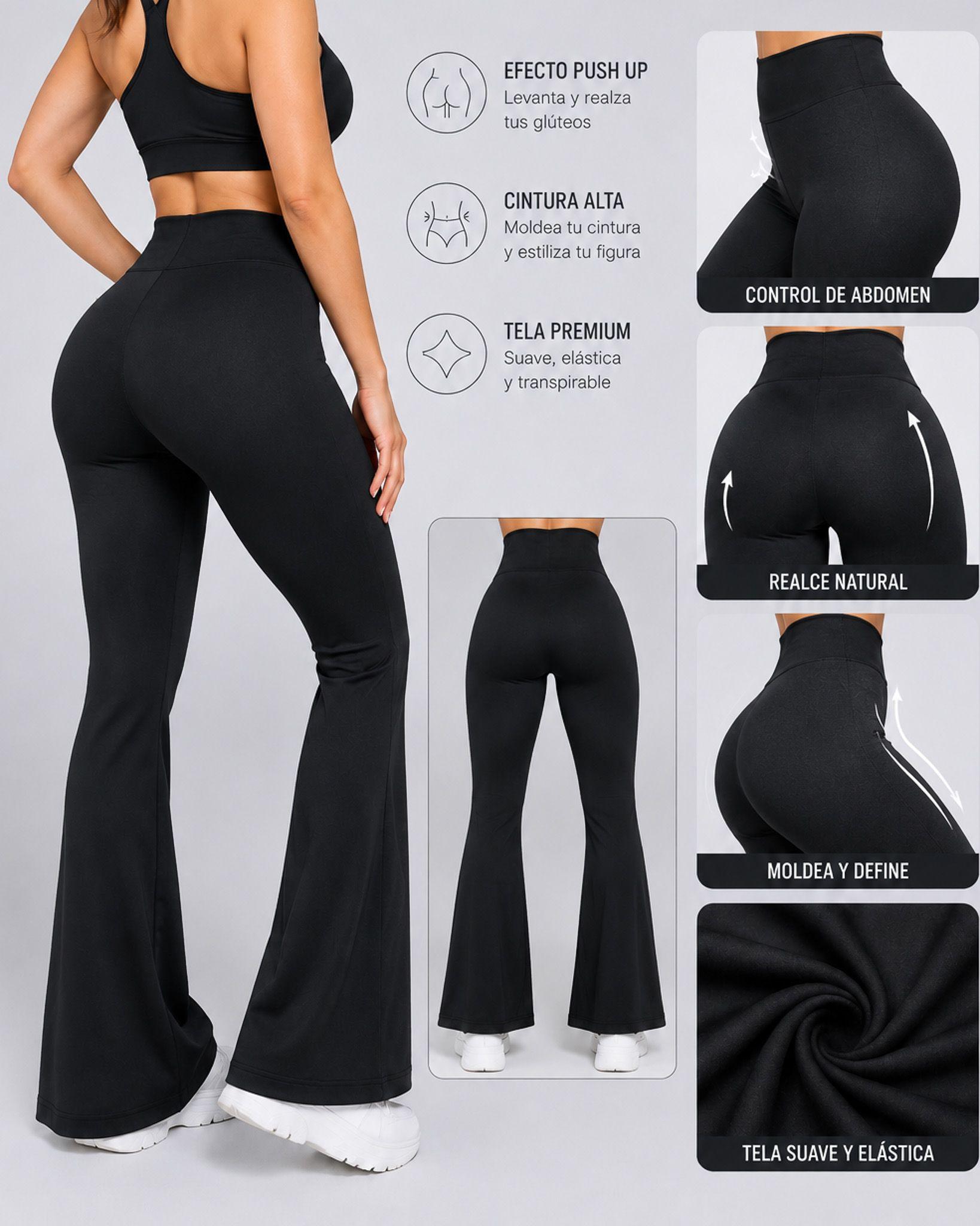 Calza Flare Faja Modeladora Oxford Tiro Alto Mujer-3