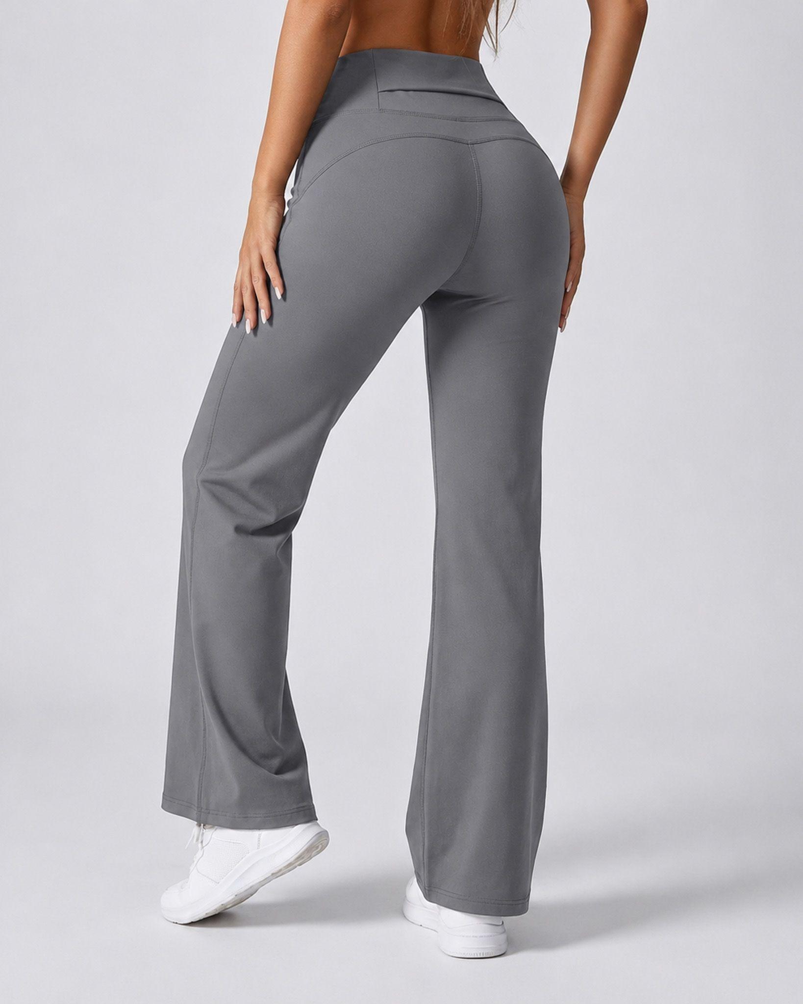 Pantalón Deportivo Mujer Palazzo Tiro Alto Con Bolsillo-0