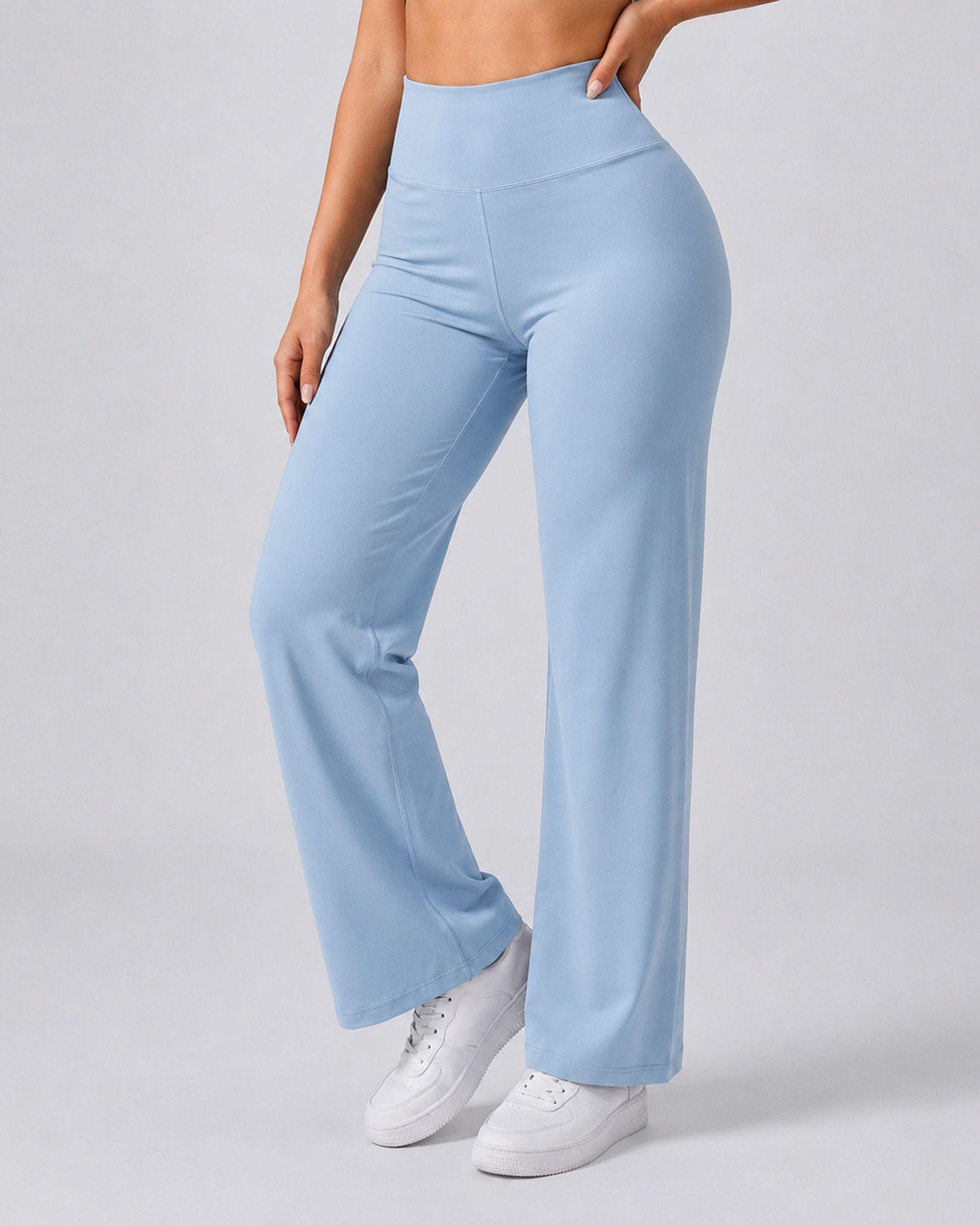 Pantalón Deportivo Mujer Palazzo Tiro Alto Con Bolsillo-1
