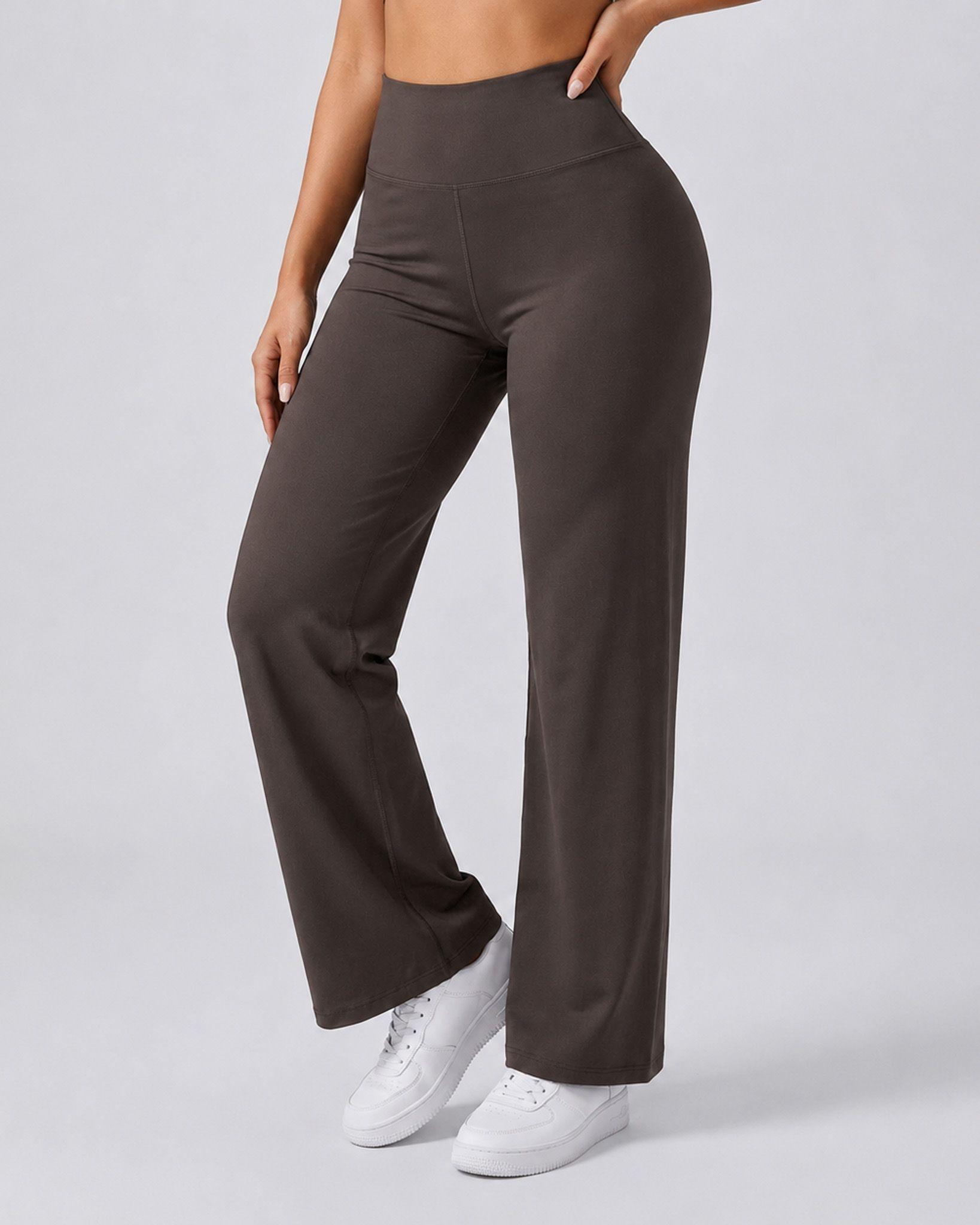 Pantalón Deportivo Mujer Palazzo Tiro Alto Con Bolsillo-0