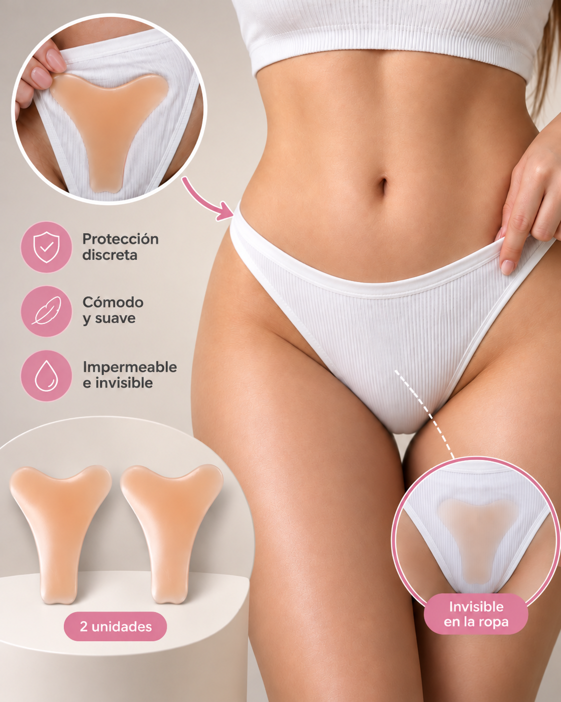 Protector Silicona Femenino Invisible Reutilizable Para Traje De Baño Y Calza-2