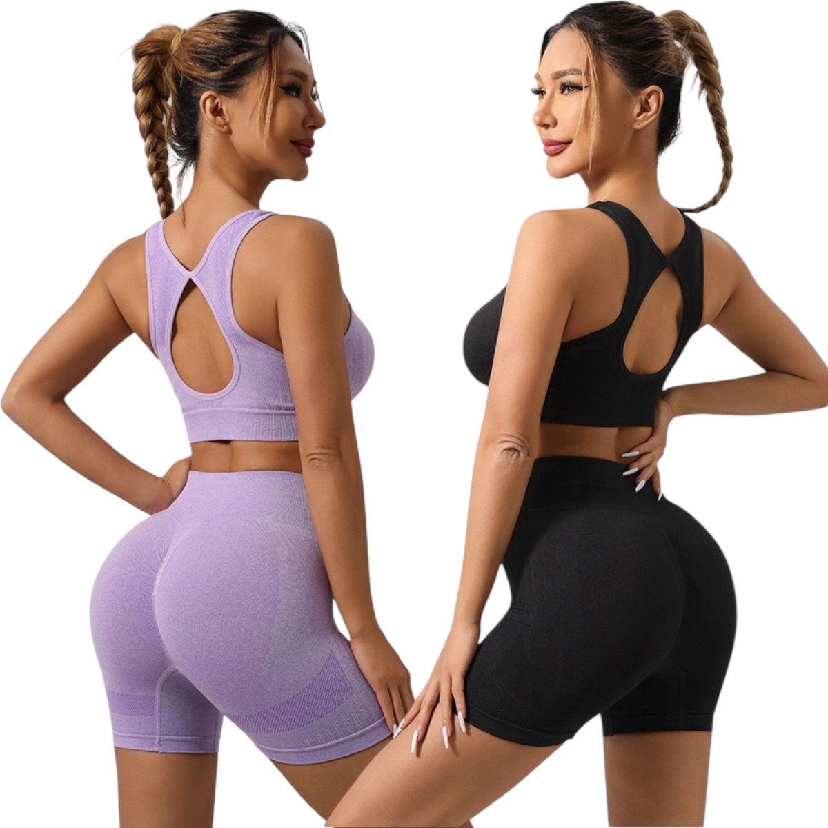 2x Conjunto Deportivo Fitness, Yoga Para Mujer Premium-0