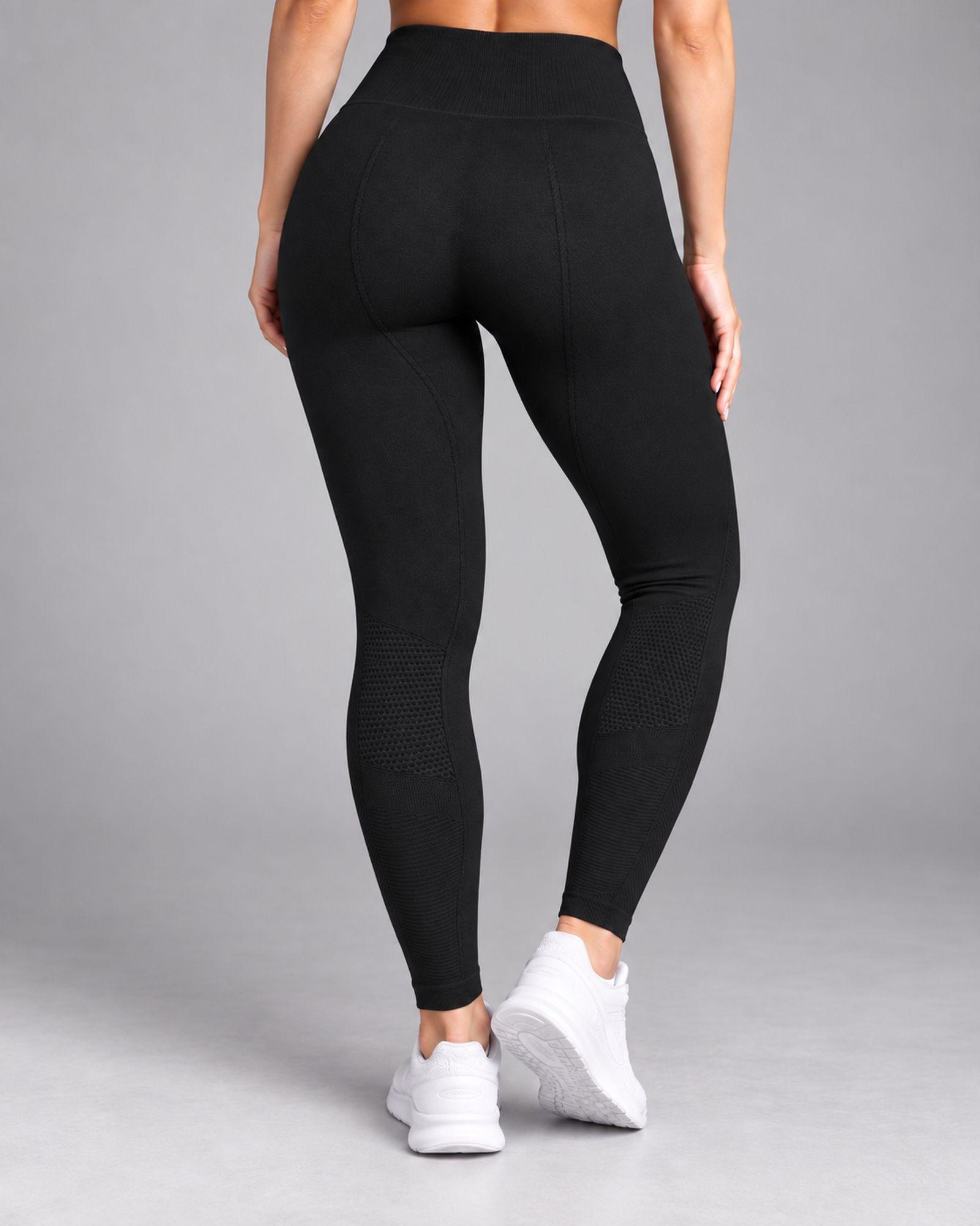 Calza Larga Deportiva Mujer Pretina V Seamless Soporte Muscular-2