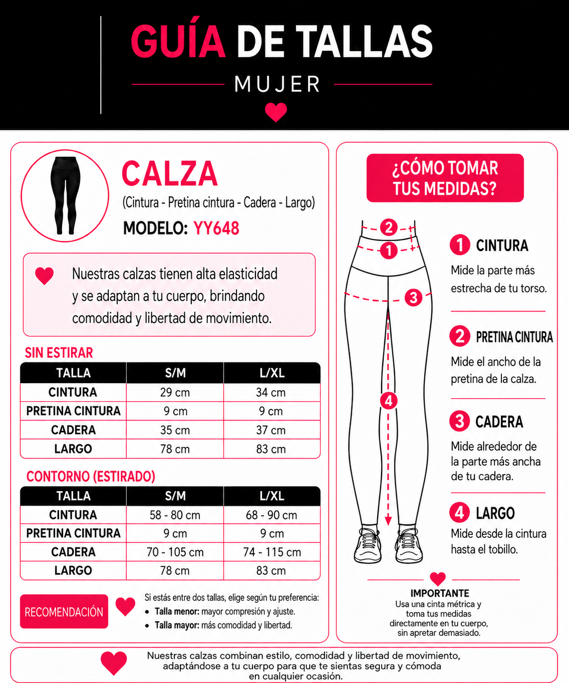 Calza Larga Deportiva Mujer Pretina V Seamless Soporte Muscular-4