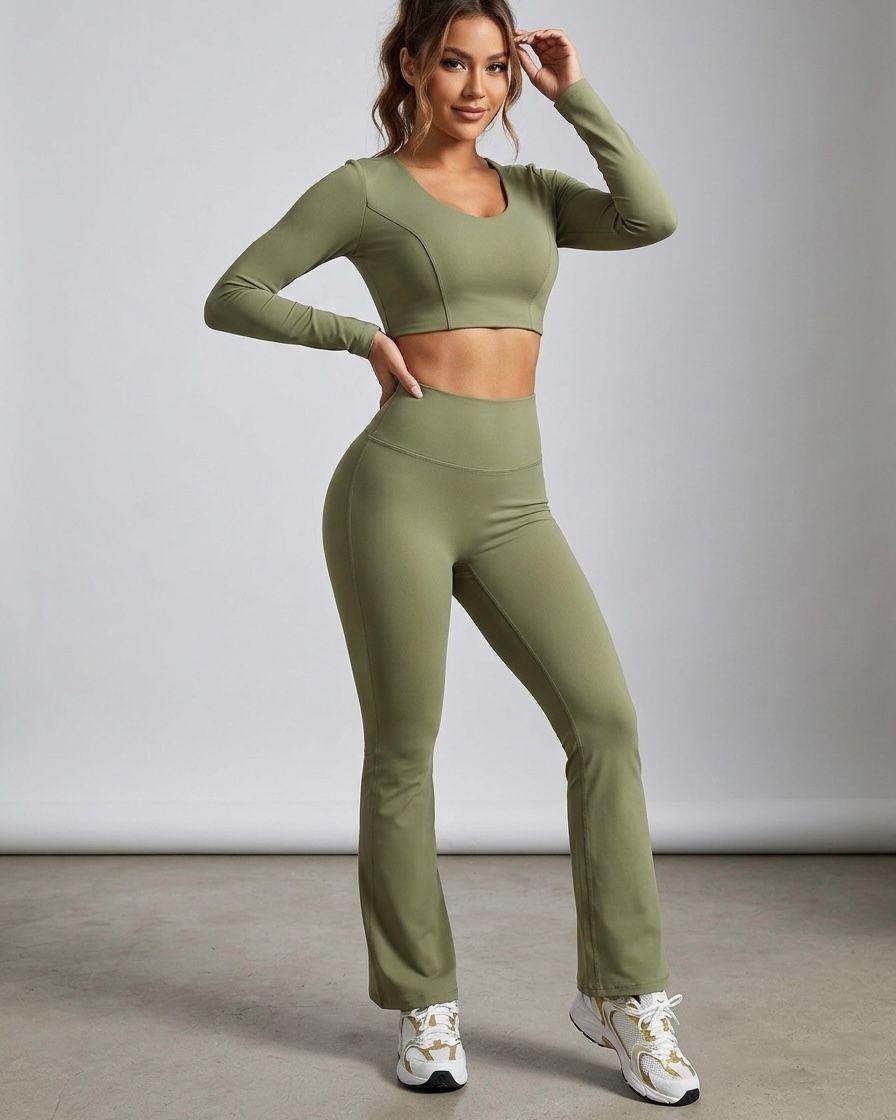 Set 2 Piezas Athleisure: Calza Flare y Peto Manga Larga Pro-0