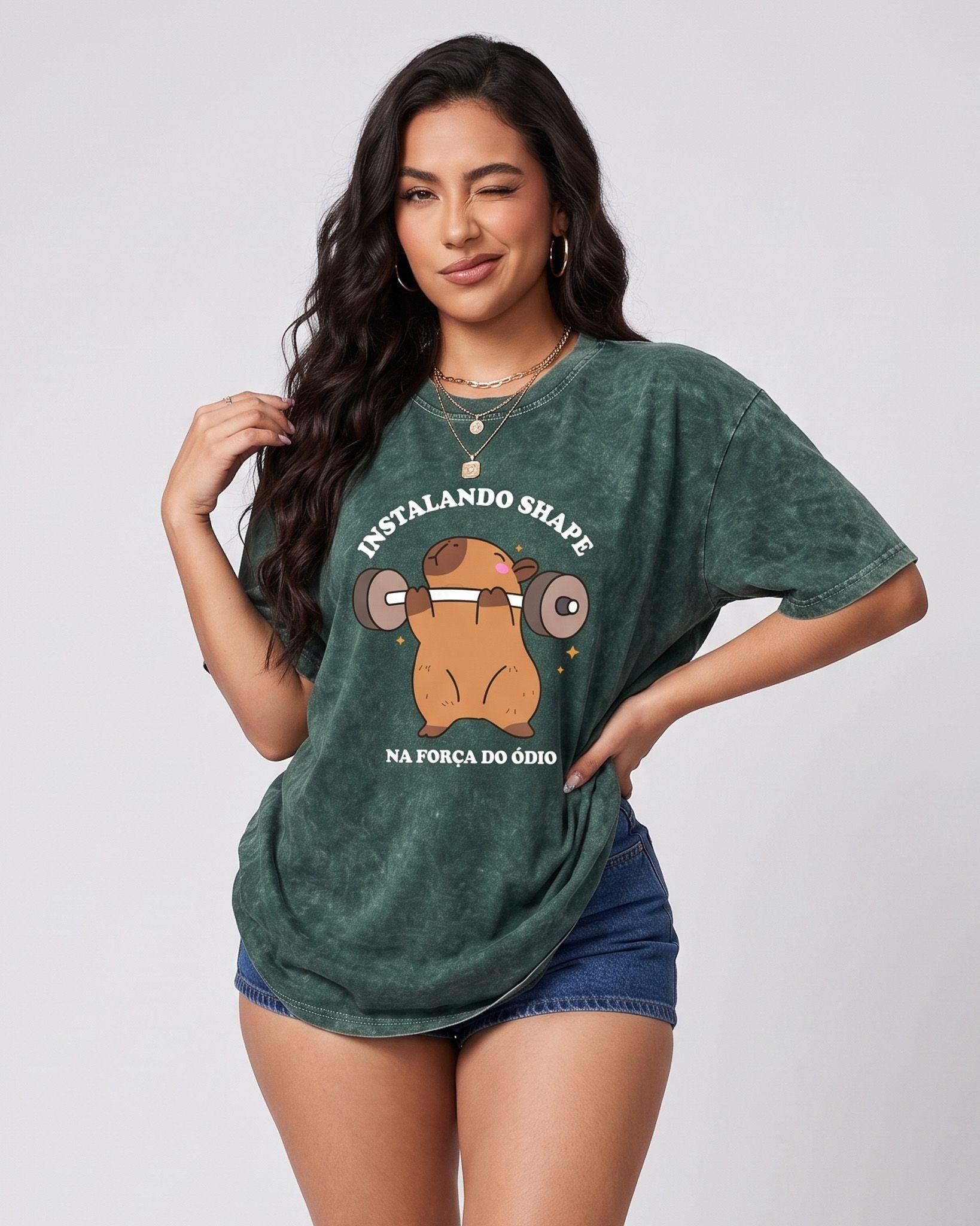 Polera Oversize Capybara - Vintage Gym Look Prelavada-2