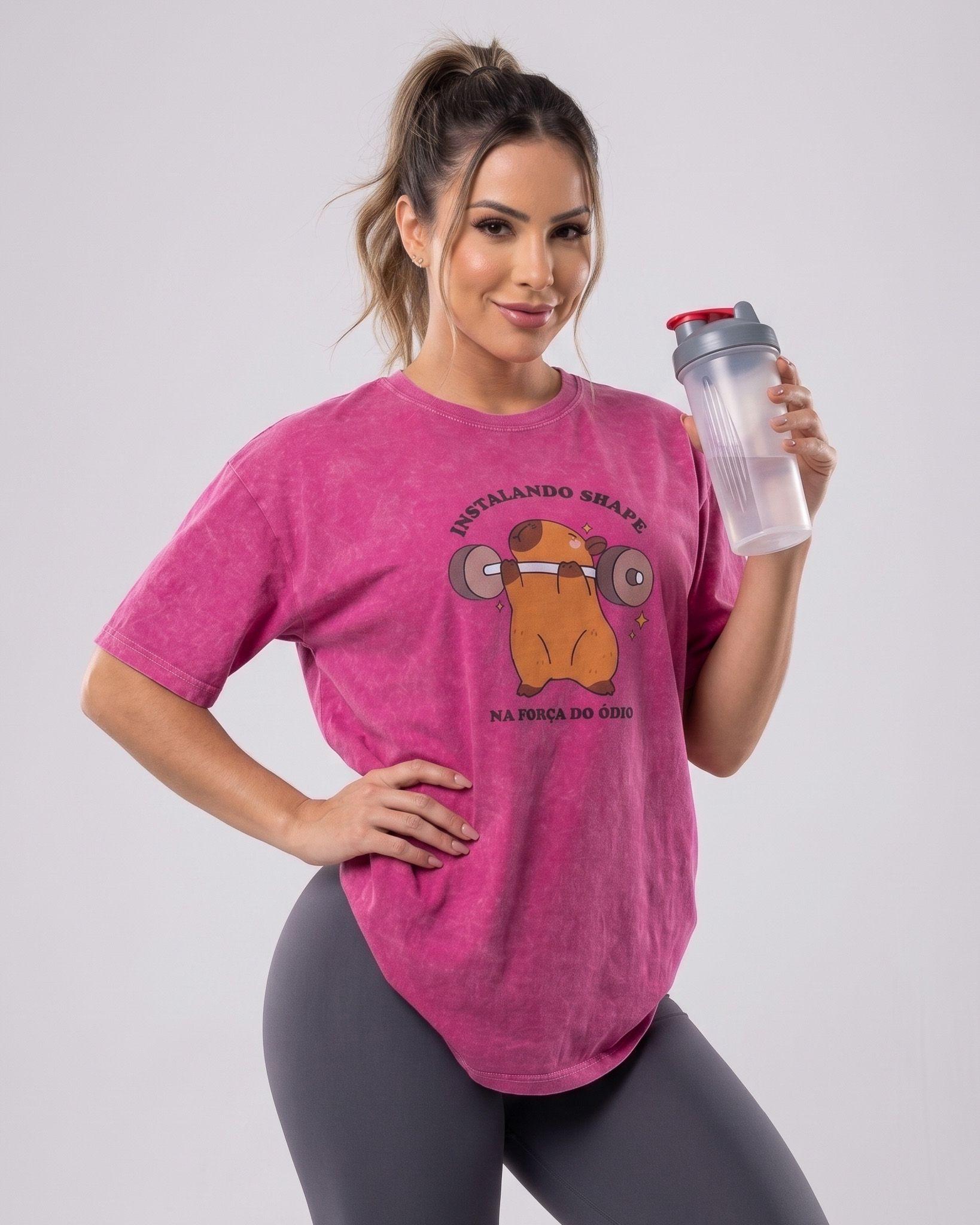 Polera Oversize Capybara - Vintage Gym Look Prelavada-0