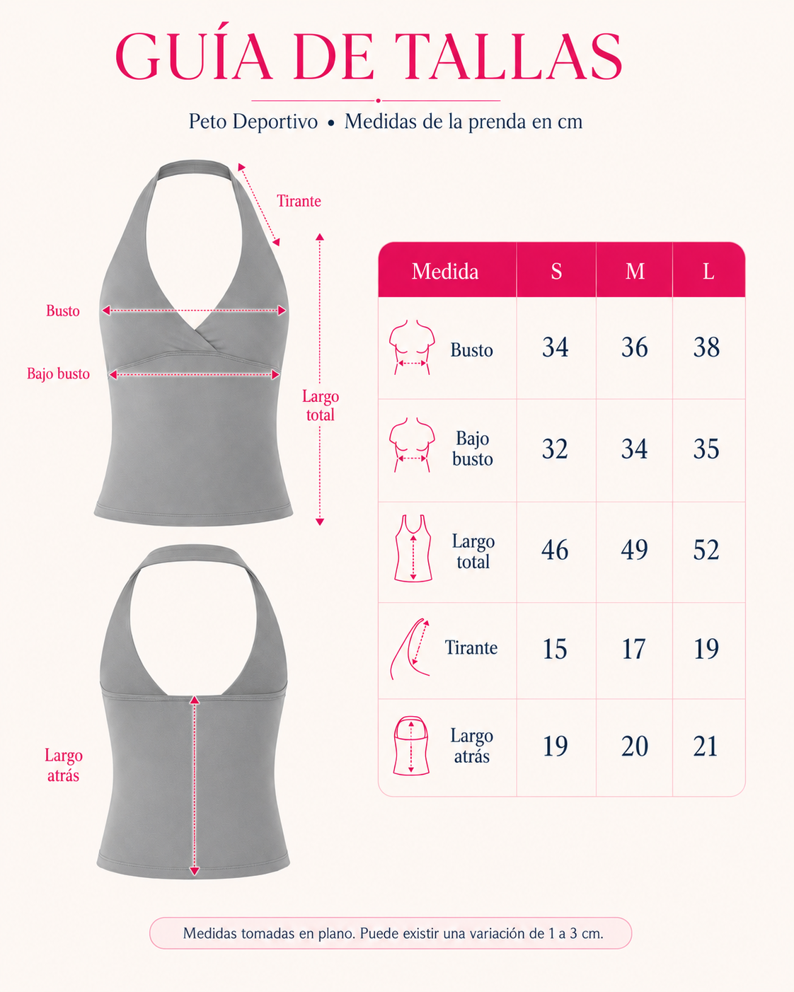 Peto Deportivo Mujer Top Largo Halter Escote V Origin-4