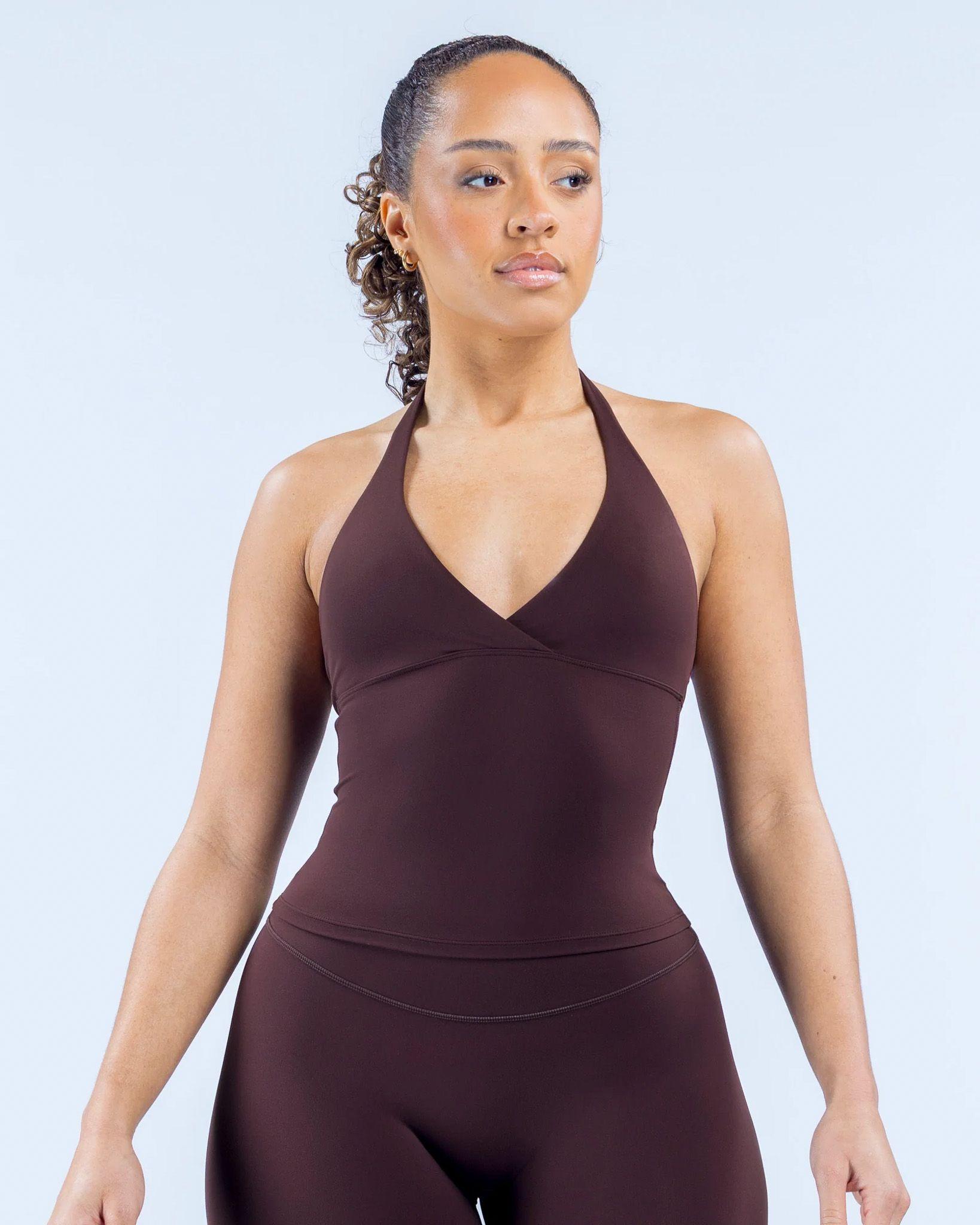 Peto Deportivo Mujer Top Largo Halter Escote V Origin-0