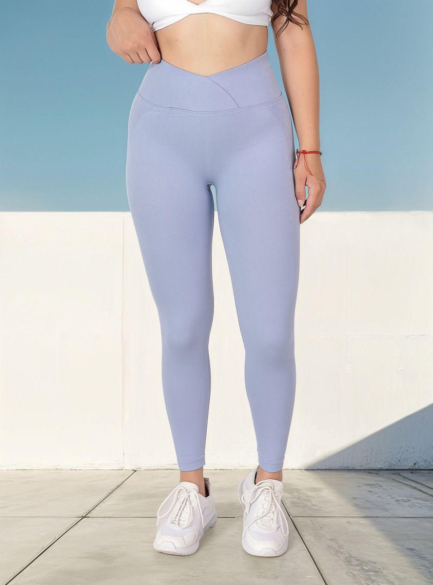 Calza Leggings Deportiva Doble Push Up Pretina Cruzada -hy04-1