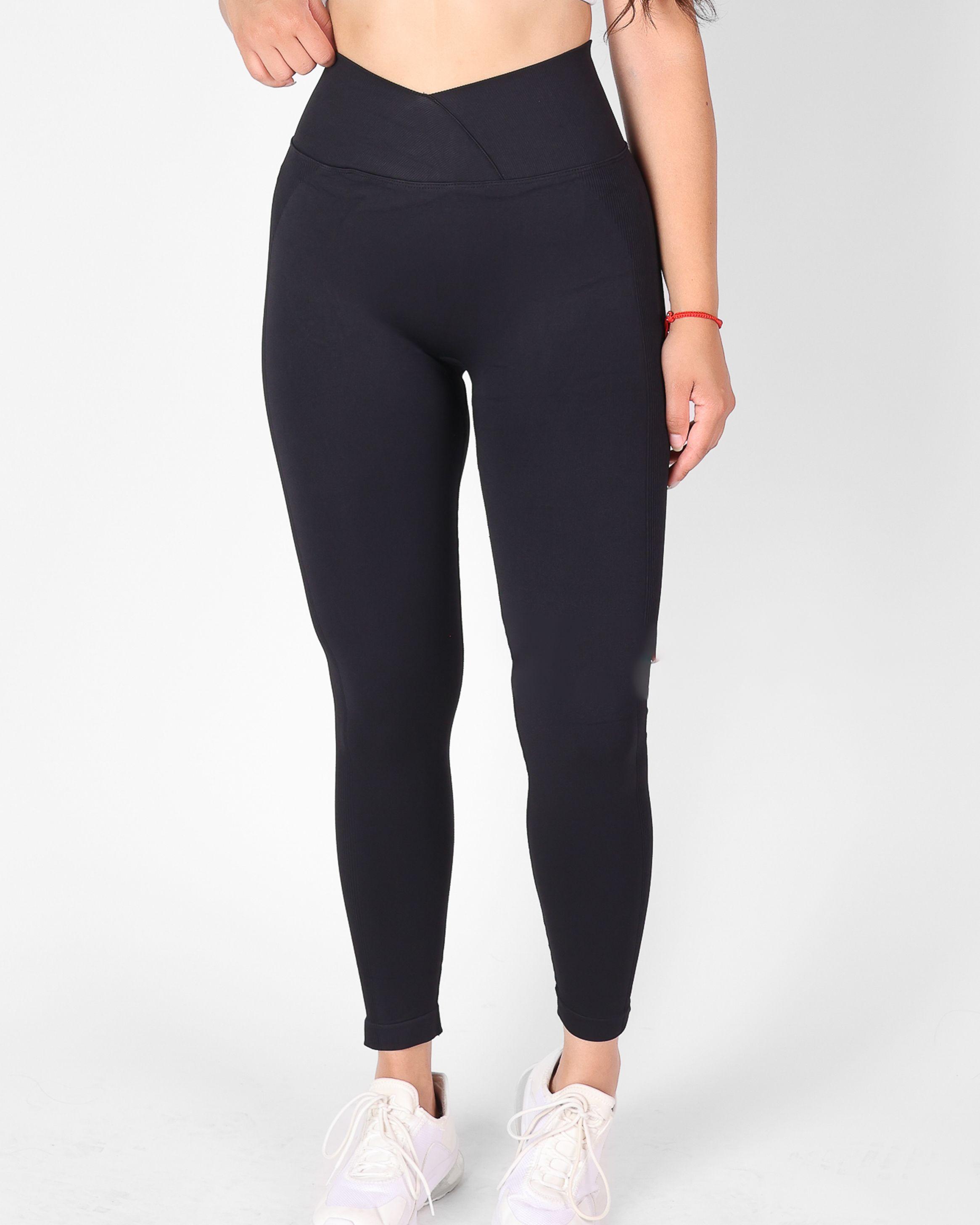 Calza Leggings Deportiva Doble Push Up Pretina Cruzada -hy04-1