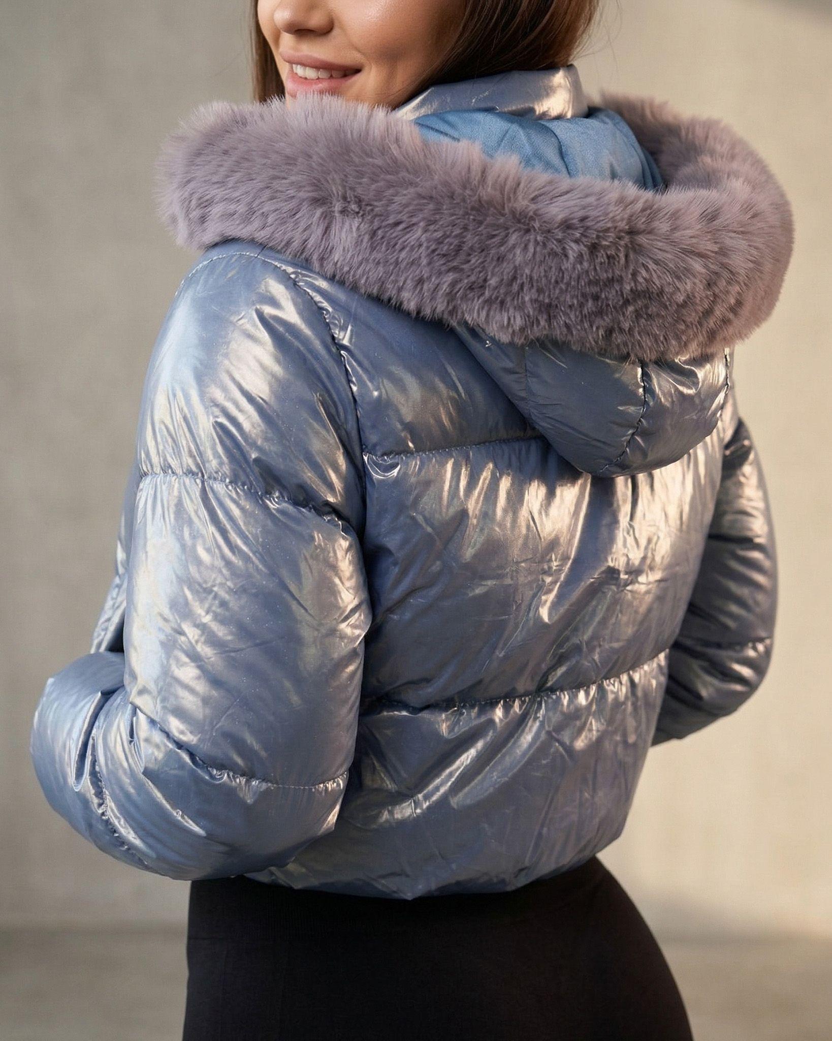 Puffa Reversible Metalizada: Dos Estilos, Máximo Abrigo-4