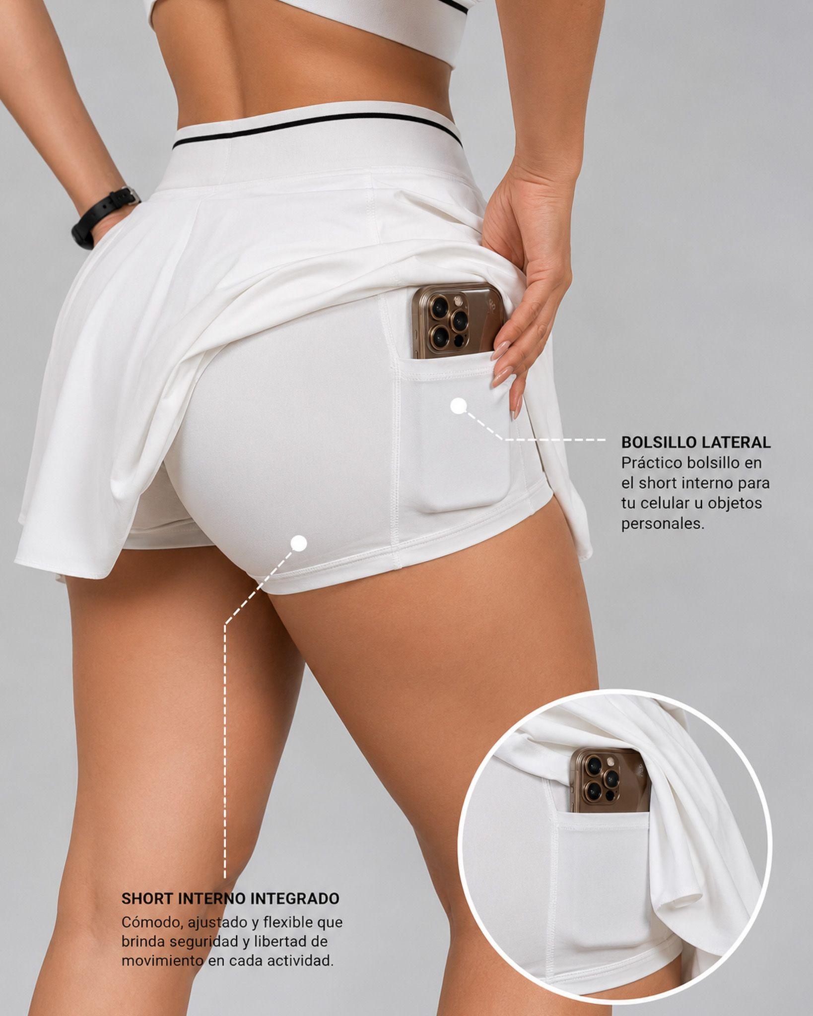 Conjunto Deportivo Femenino Falda Short Y Top Tenis Gym-4