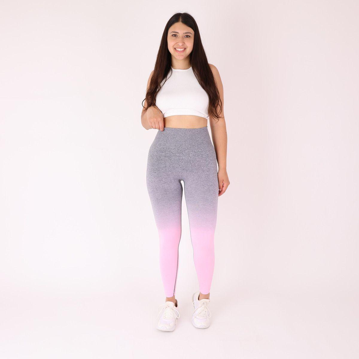 Pack 3 Calzas Deportiva Diseño Degradado Con Efecto Push Up-3