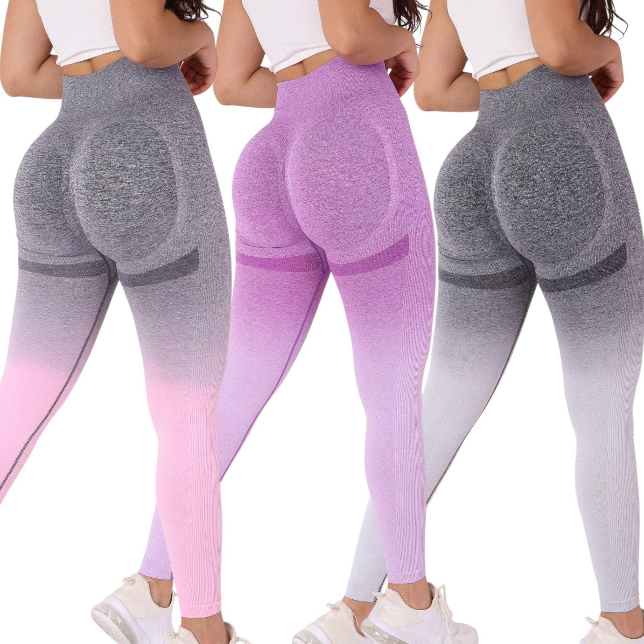 Pack 3 Calzas Deportiva Diseño Degradado Con Efecto Push Up-9