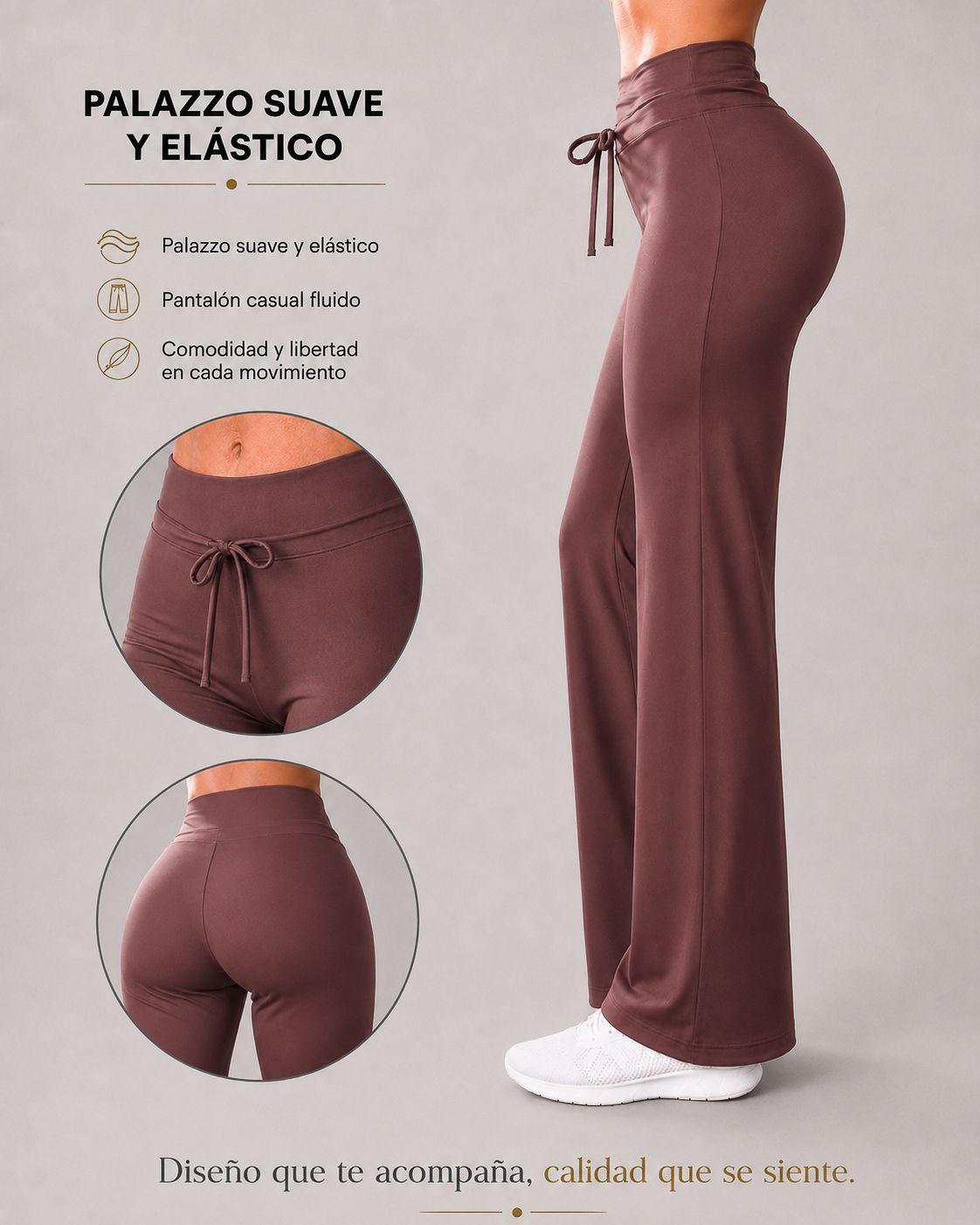 Pantalón Palazzo Mujer Tiro Alto Pierna Ancha-5