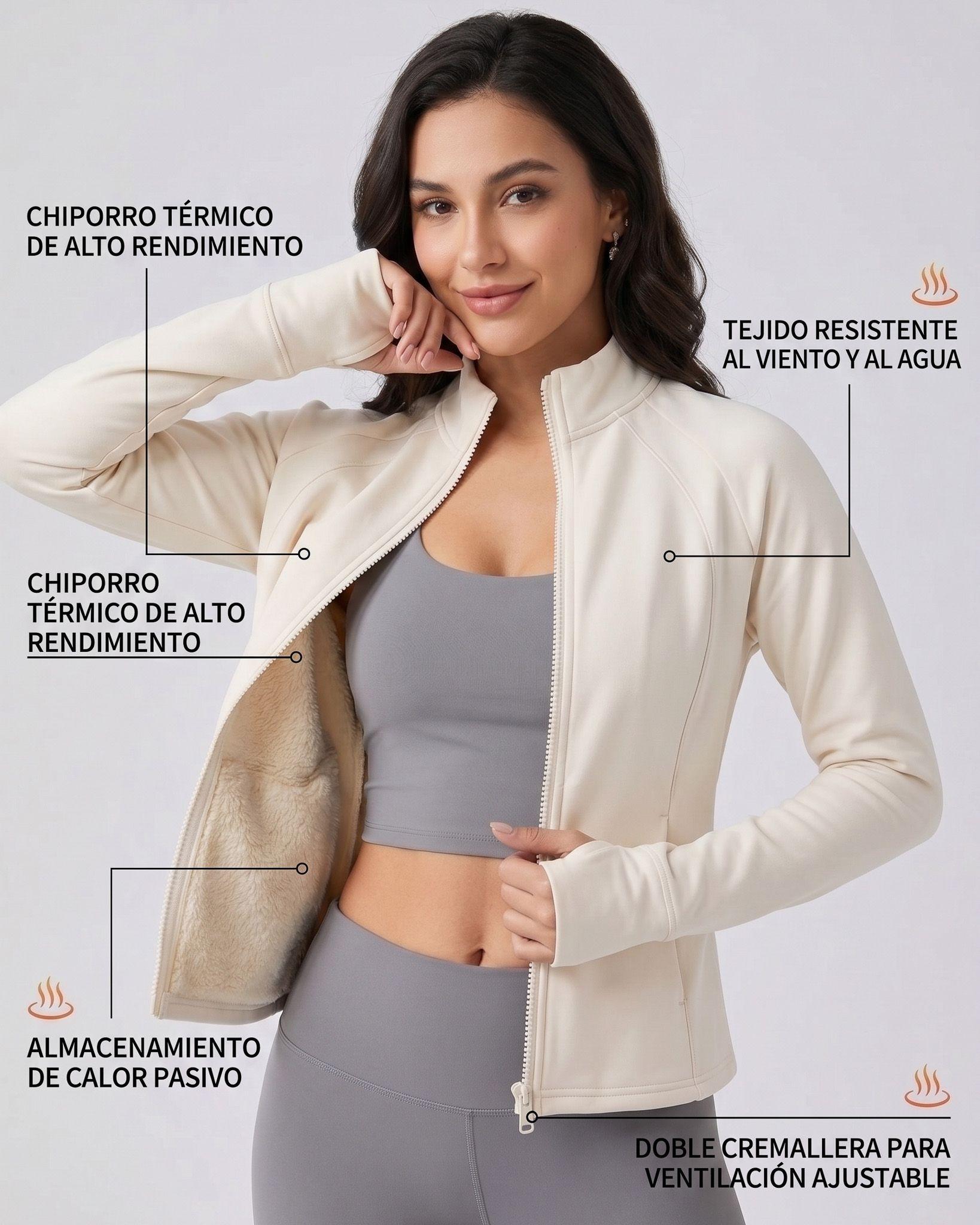 Chaqueta Chiporro Térmica Entallada Modeladora con Pasadedo-1